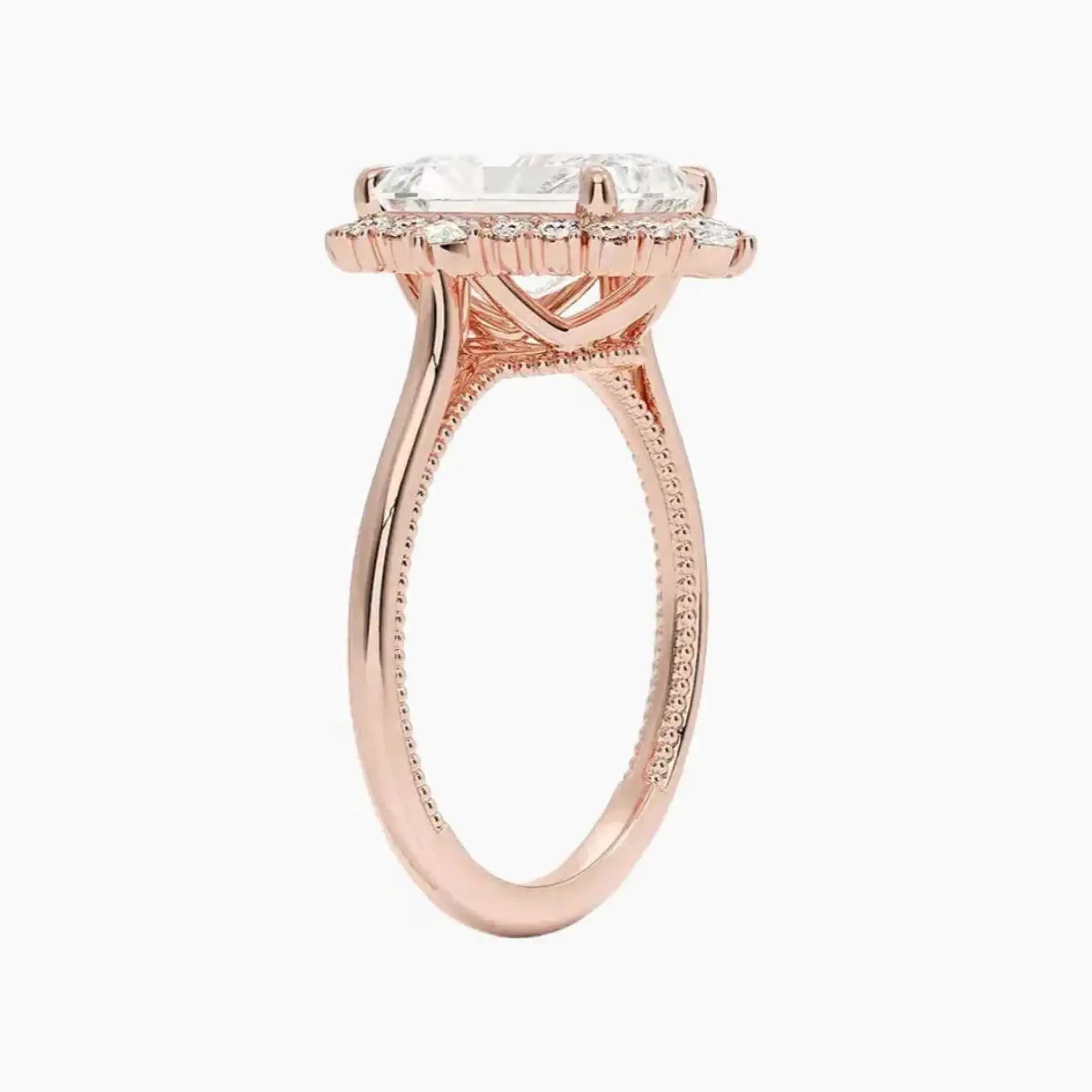 OBSER396 - Elara Halo Radiant engagement ring setting view 5