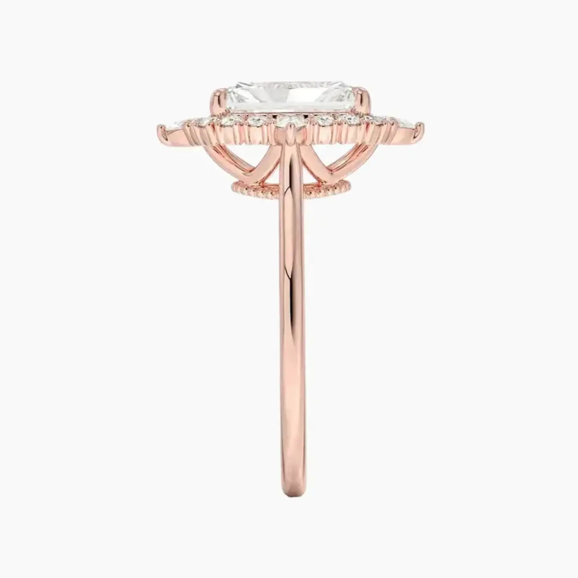 OBSER396 - Elara Halo Radiant engagement ring setting view 6