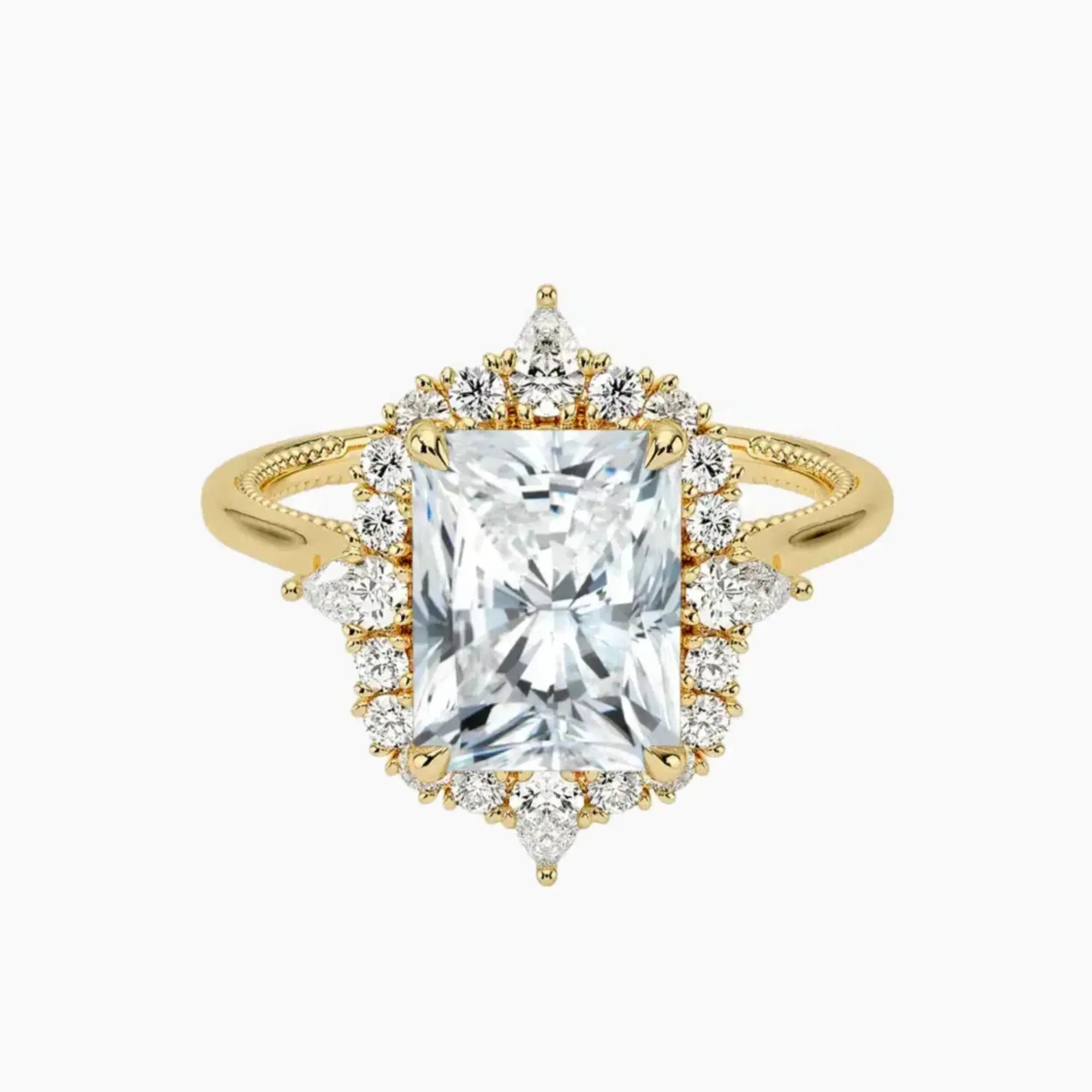 OBSER396 - Elara Halo Radiant engagement ring setting view 7