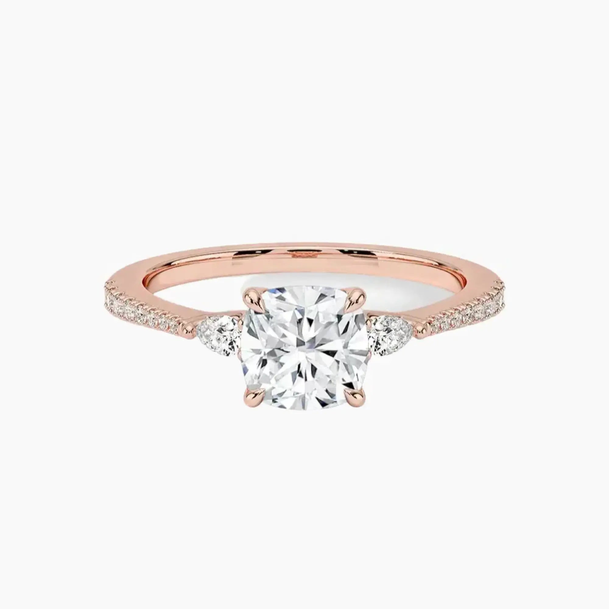 OBSER636 - Calliope Pave Three Stone Cushion engagement ring setting view 4