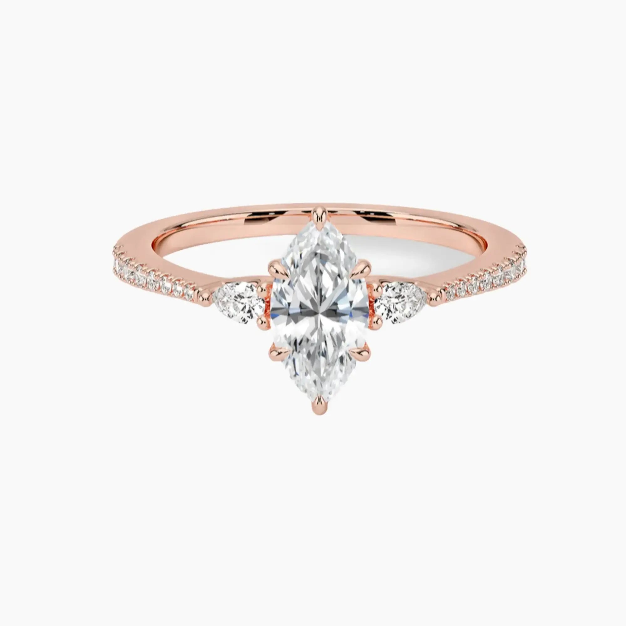 OBSER633 - Calliope Pave Three Stone Marquise engagement ring setting view 4