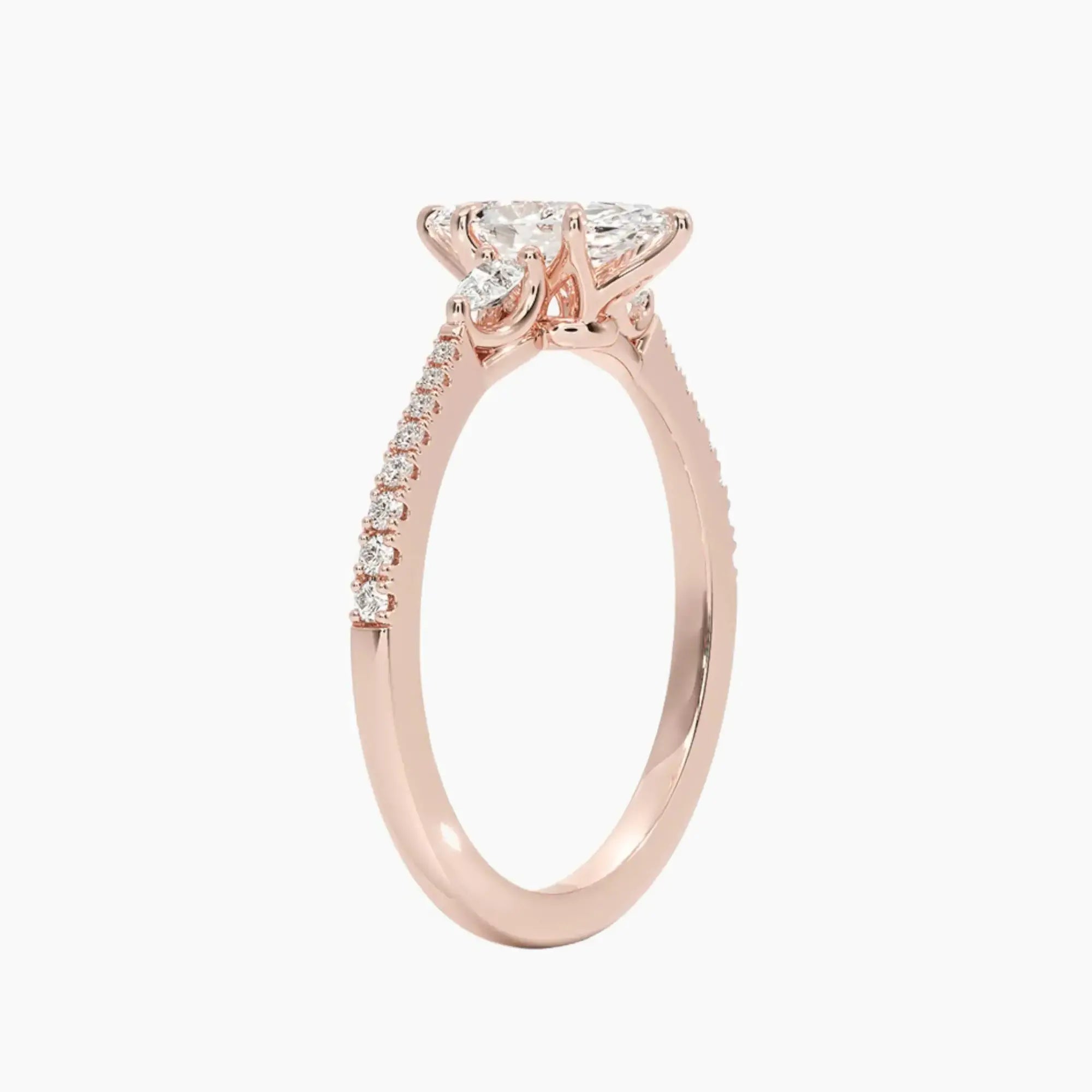 OBSER633 - Calliope Pave Three Stone Marquise engagement ring setting view 5