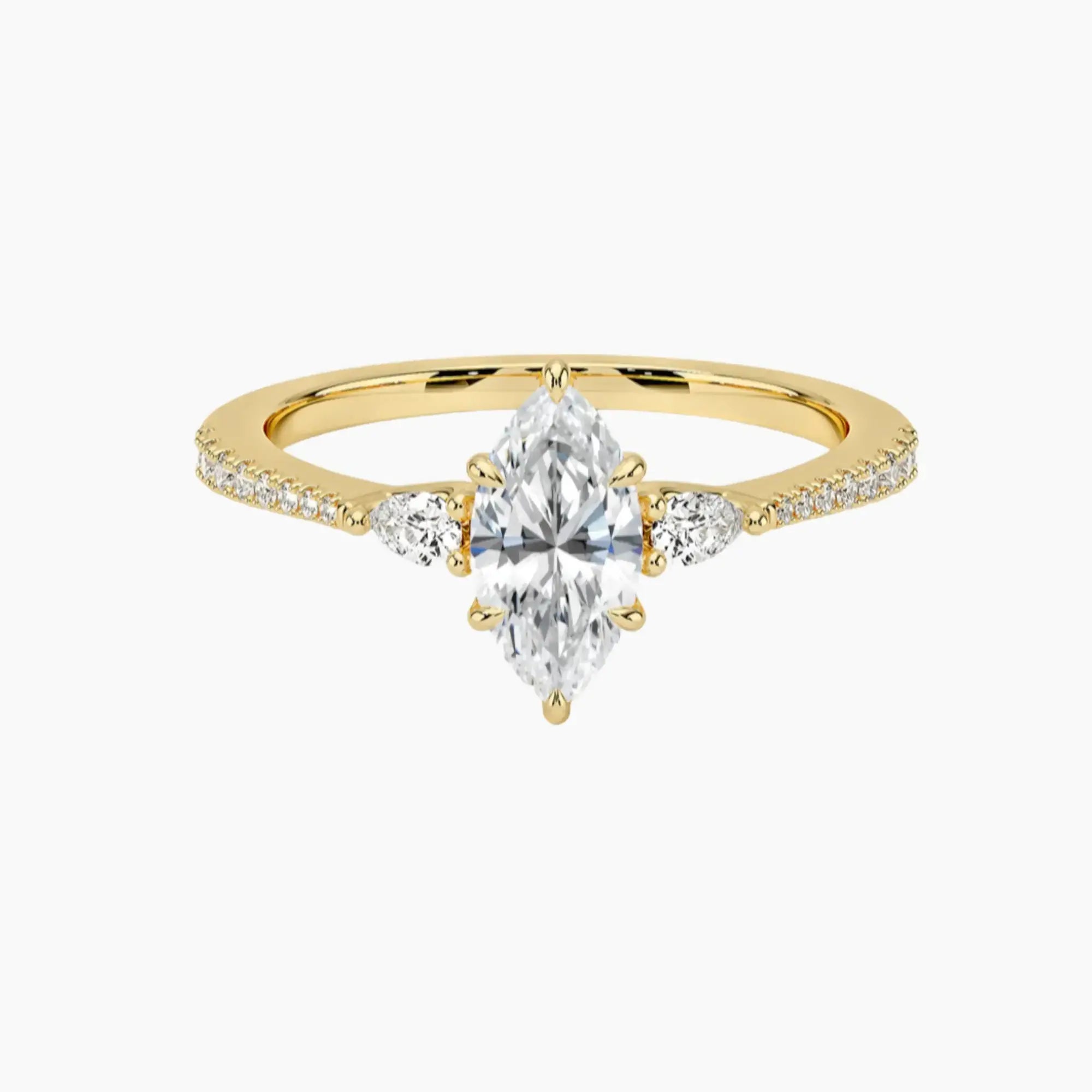 OBSER633 - Calliope Pave Three Stone Marquise engagement ring setting view 7