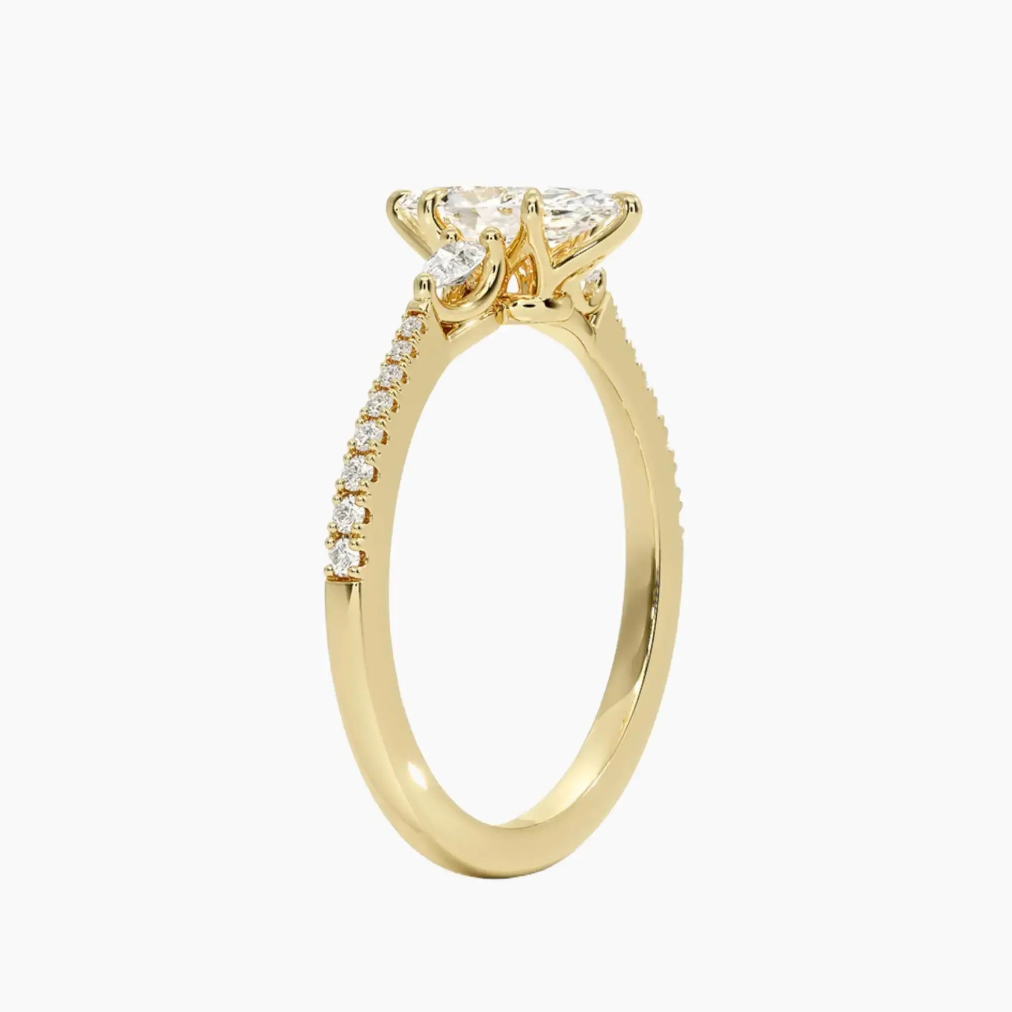 OBSER633 - Calliope Pave Three Stone Marquise engagement ring setting view 8