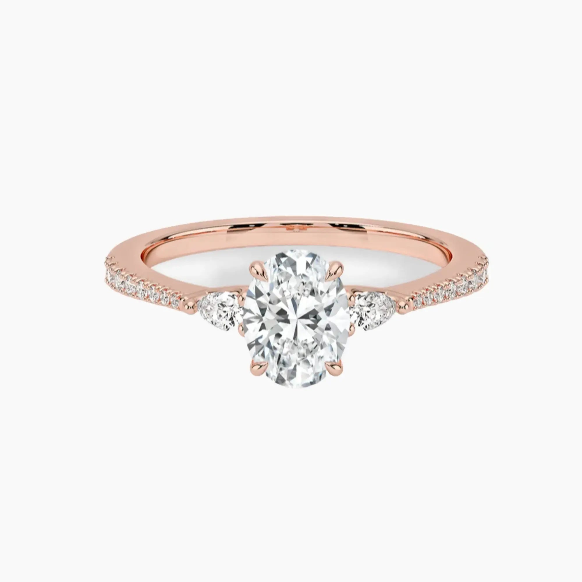 OBSER637 - Calliope Pave Three Stone Oval engagement ring setting view 4