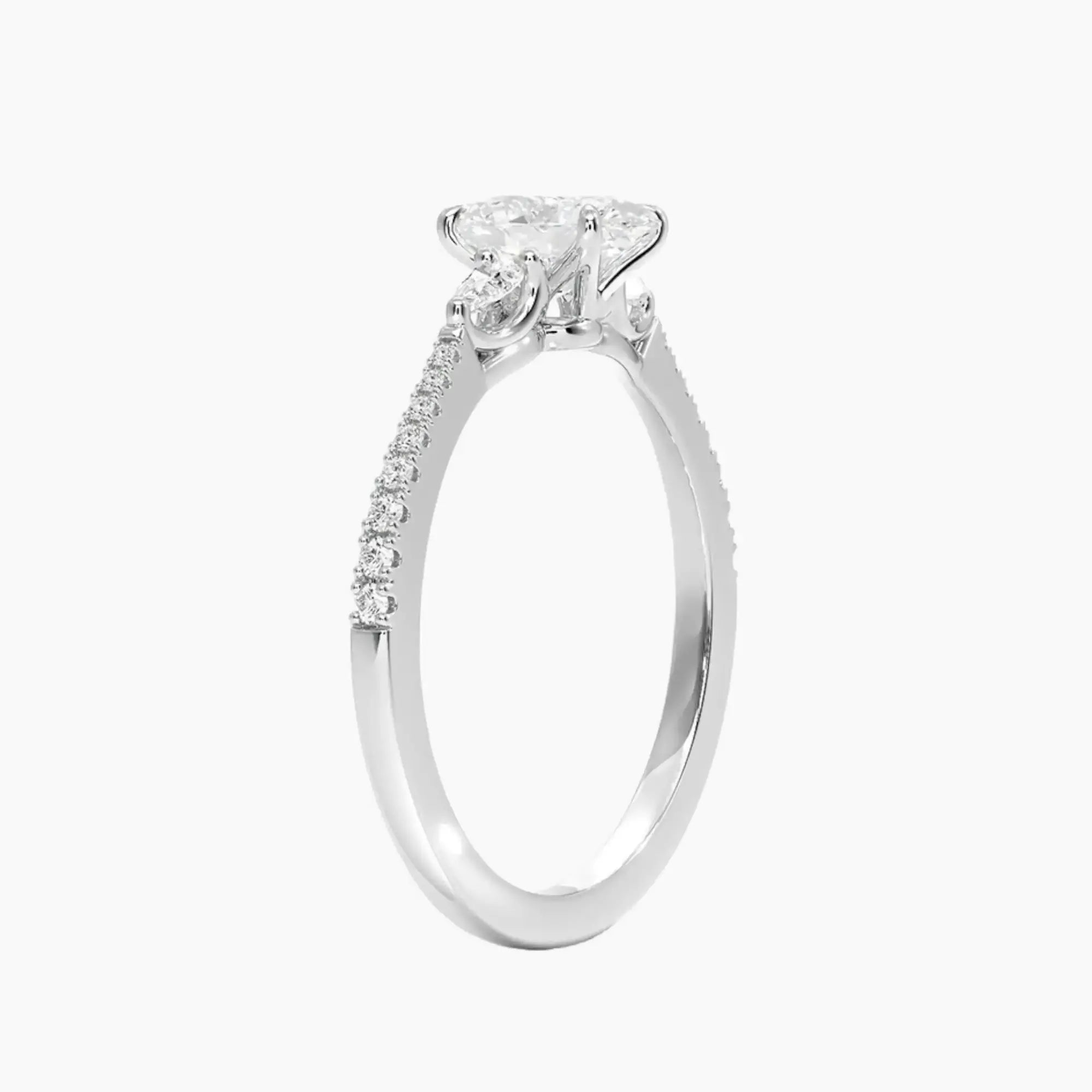 OBSER637 - Calliope Pave Three Stone Oval engagement ring setting view 2