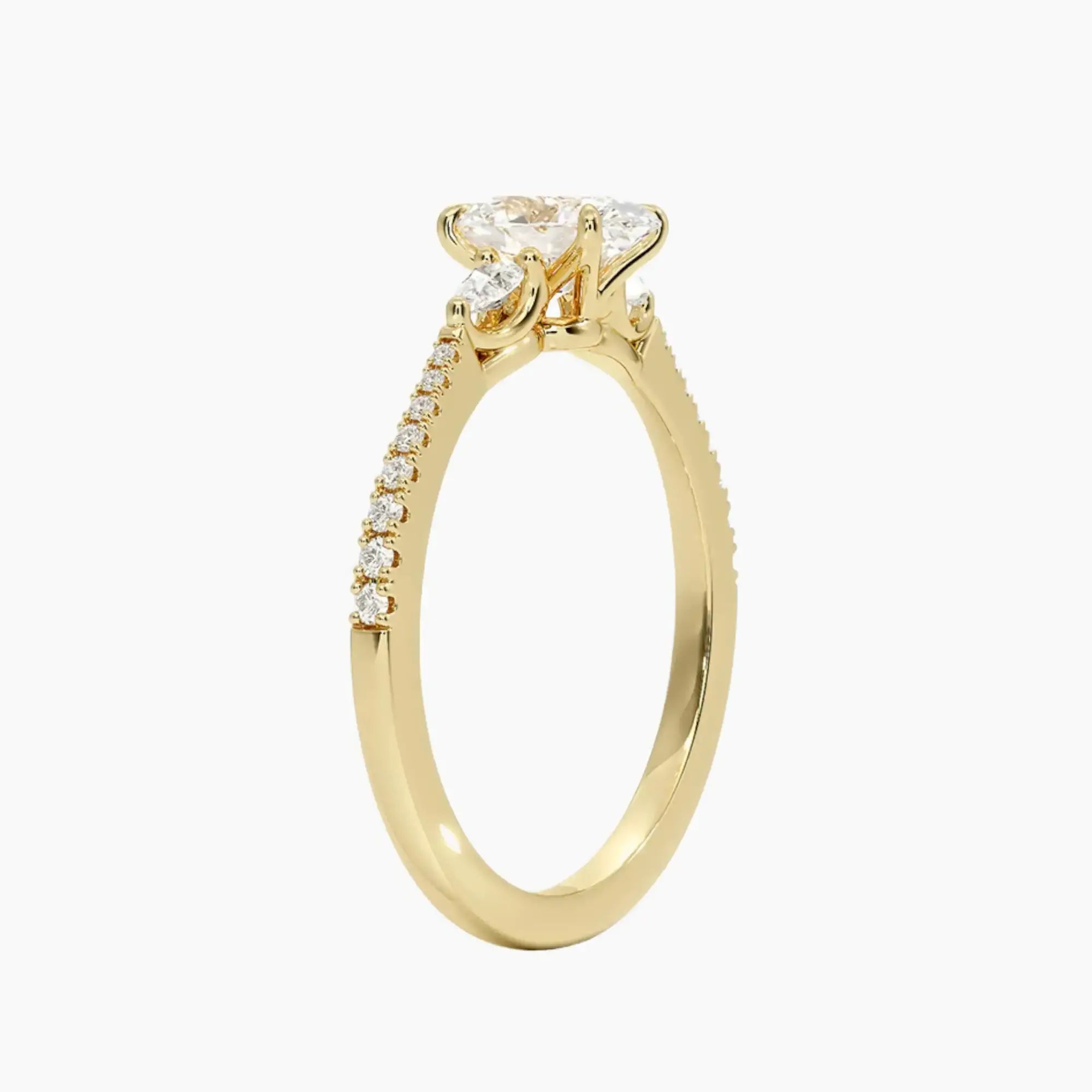 OBSER637 - Calliope Pave Three Stone Oval engagement ring setting view 8