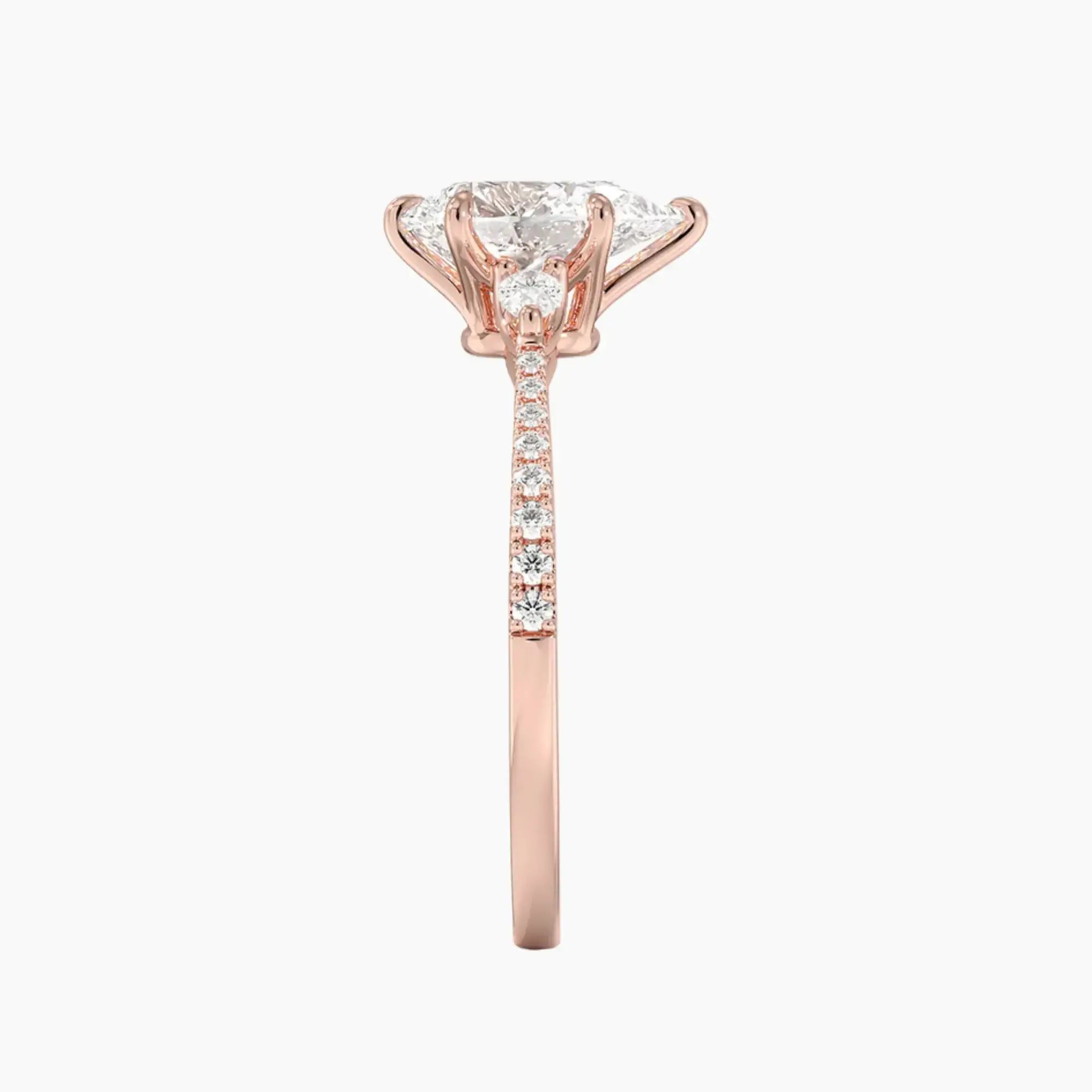 OBSER185 - Calliope Pave Three Stone Pear engagement ring setting view 6