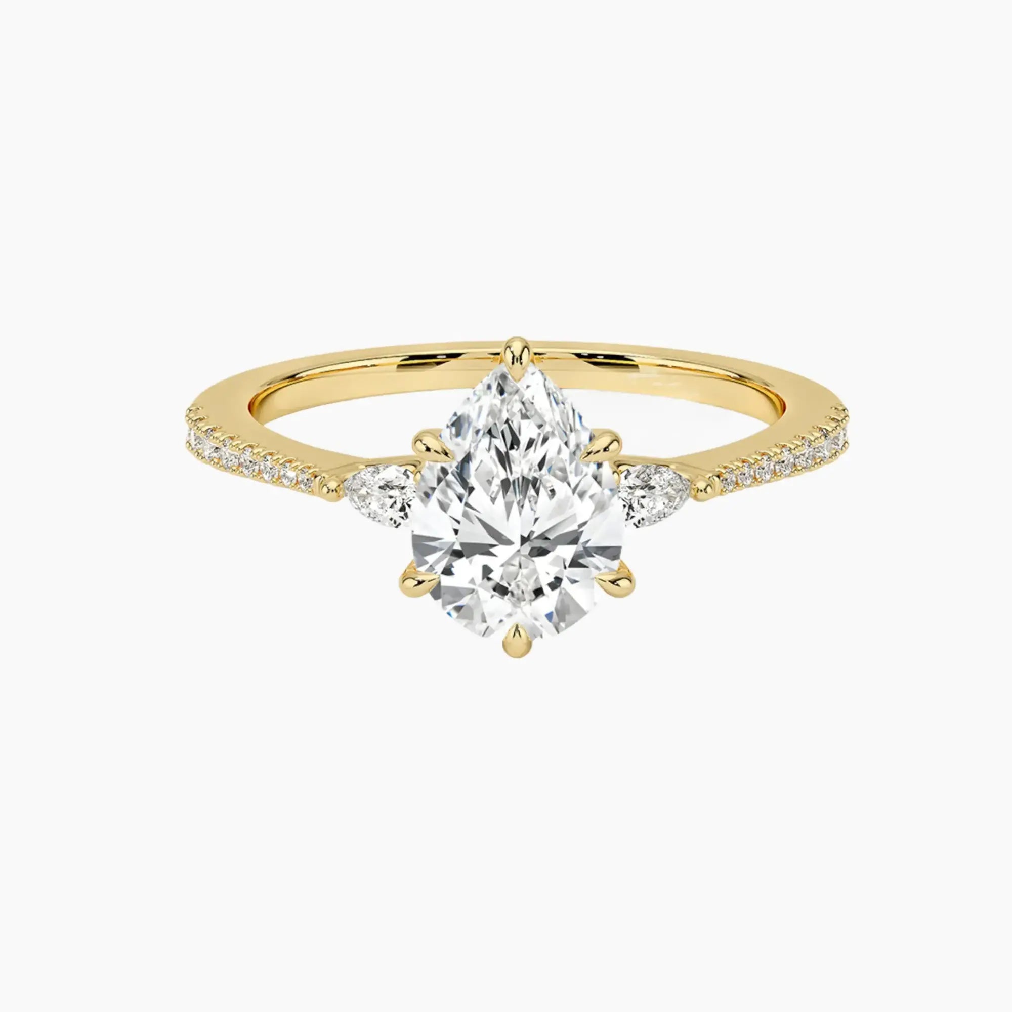 OBSER185 - Calliope Pave Three Stone Pear engagement ring setting view 7