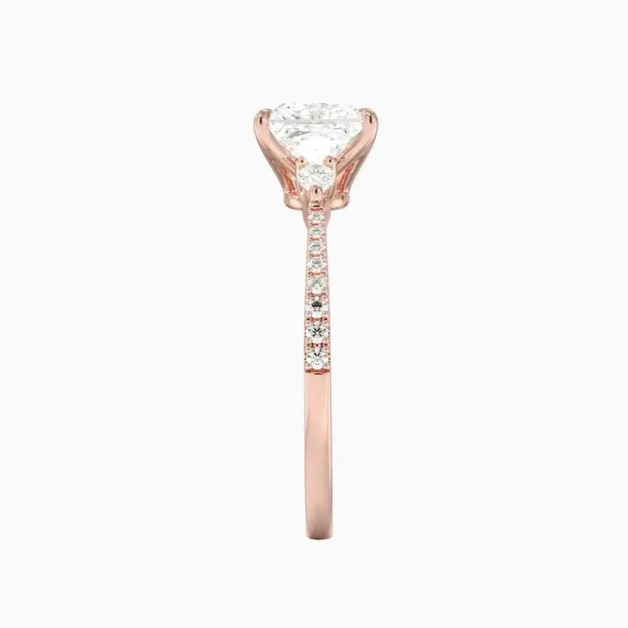 OBSER635 - Calliope Pave Three Stone Princess engagement ring setting view 6