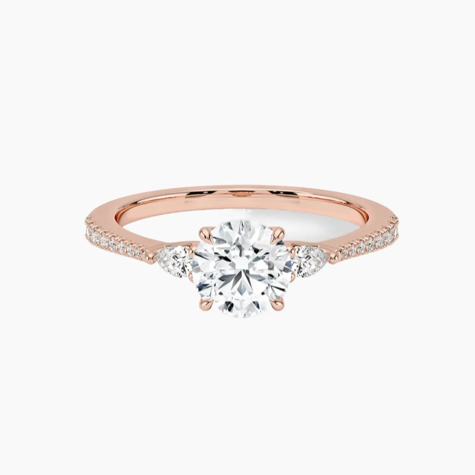 OBSER638 - Calliope Pave Three Stone Round engagement ring setting view 4