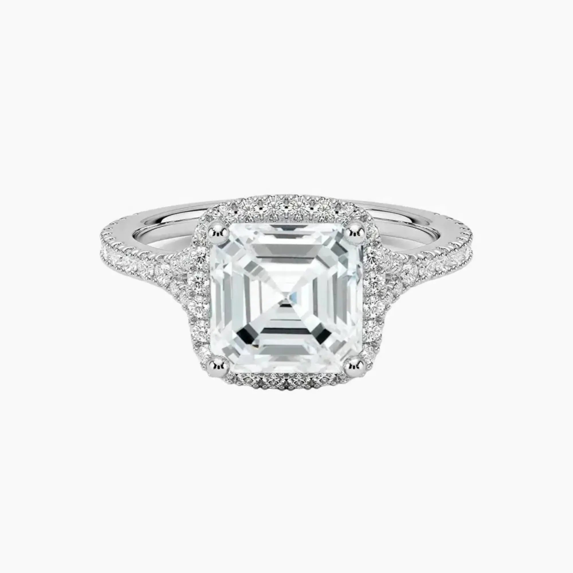 OBSER507 - Lysandra Halo Asscher engagement ring setting view 1