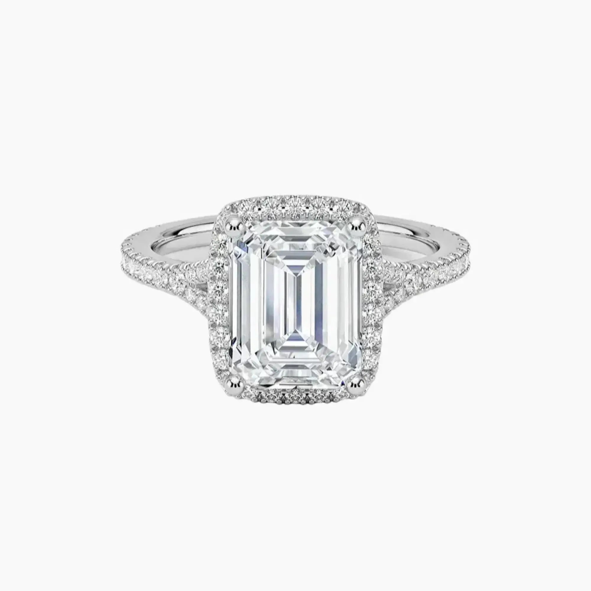 OBSER508 - Lysandra Halo Emerald engagement ring setting view 1