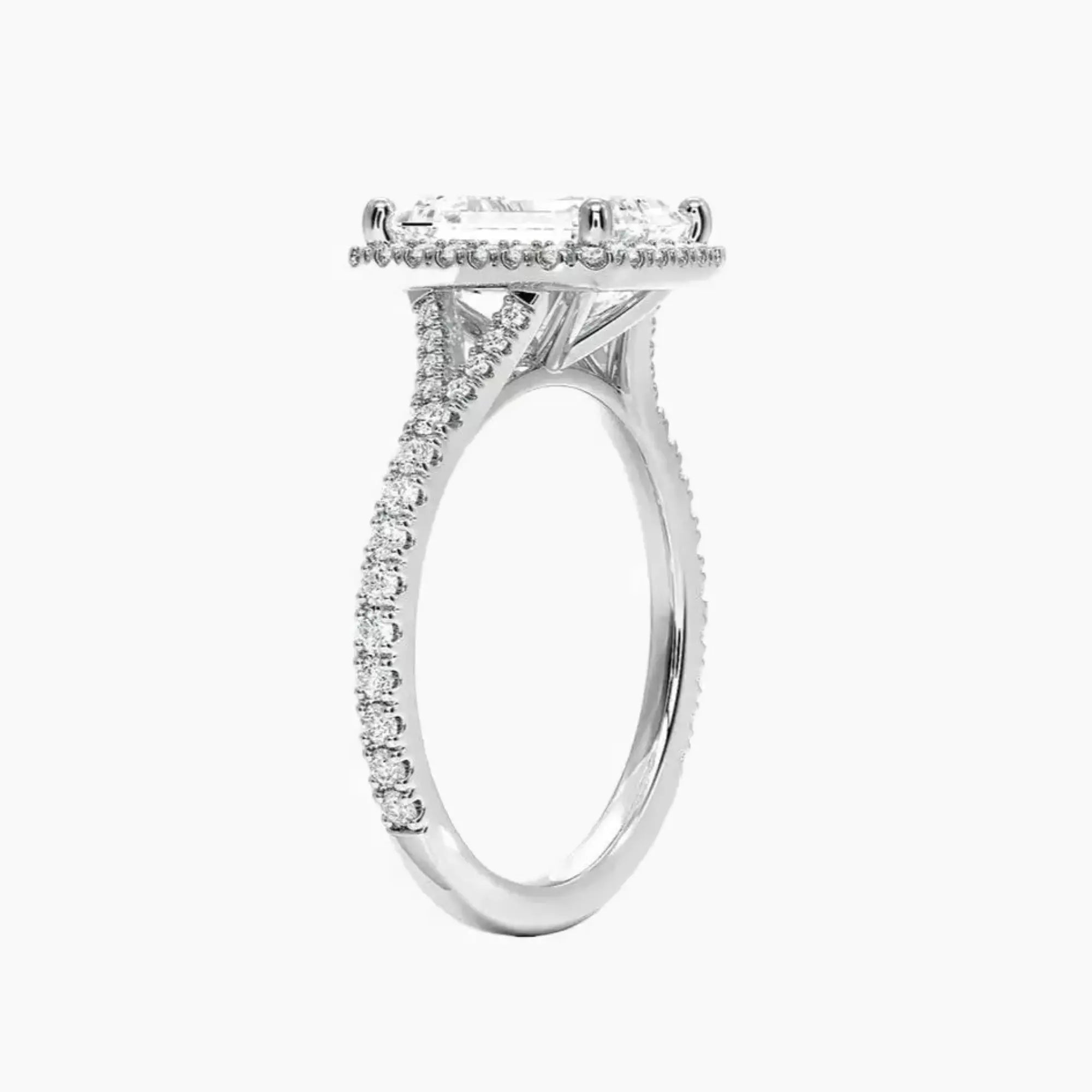 OBSER508 - Lysandra Halo Emerald engagement ring setting view 2