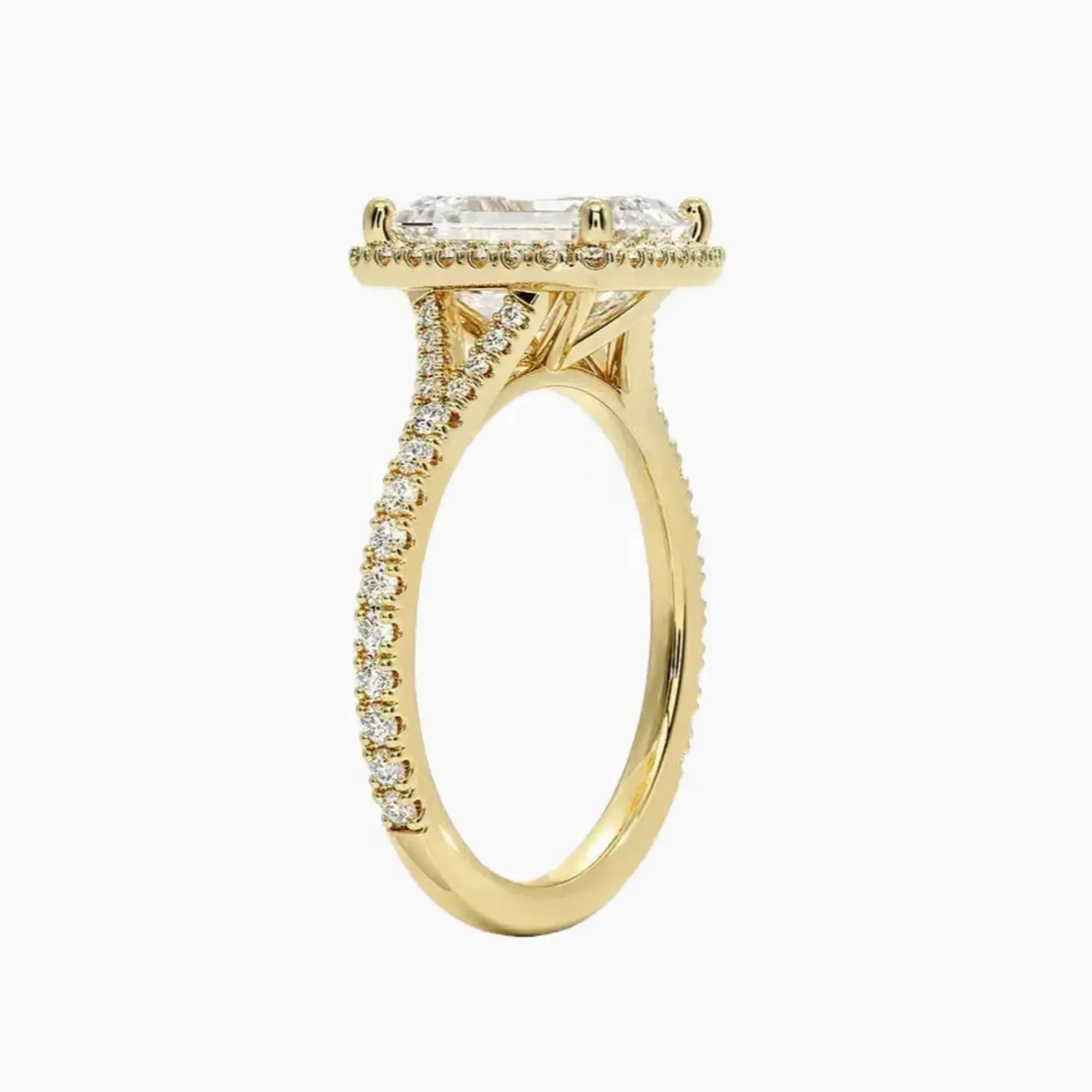 OBSER508 - Lysandra Halo Emerald engagement ring setting view 8