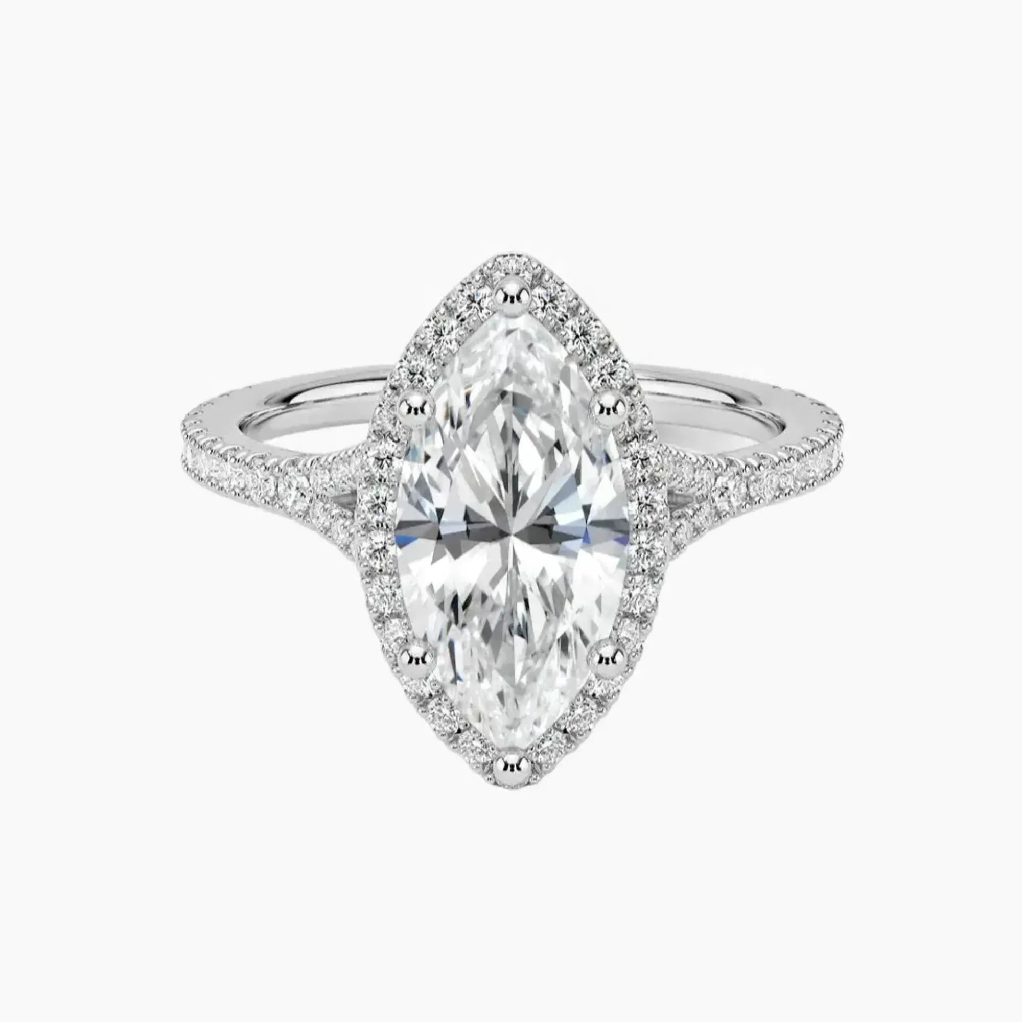 OBSER104 - Lysandra Halo Marquise engagement ring setting view 1