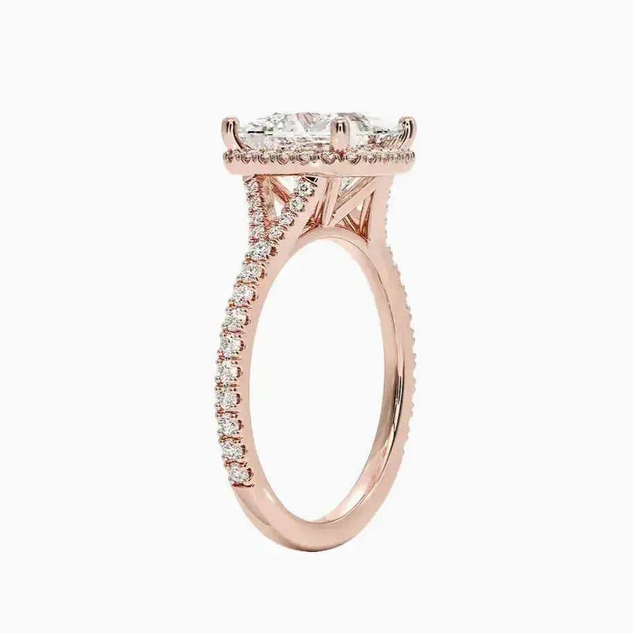 OBSER509 - Lysandra Halo Princess engagement ring setting view 5