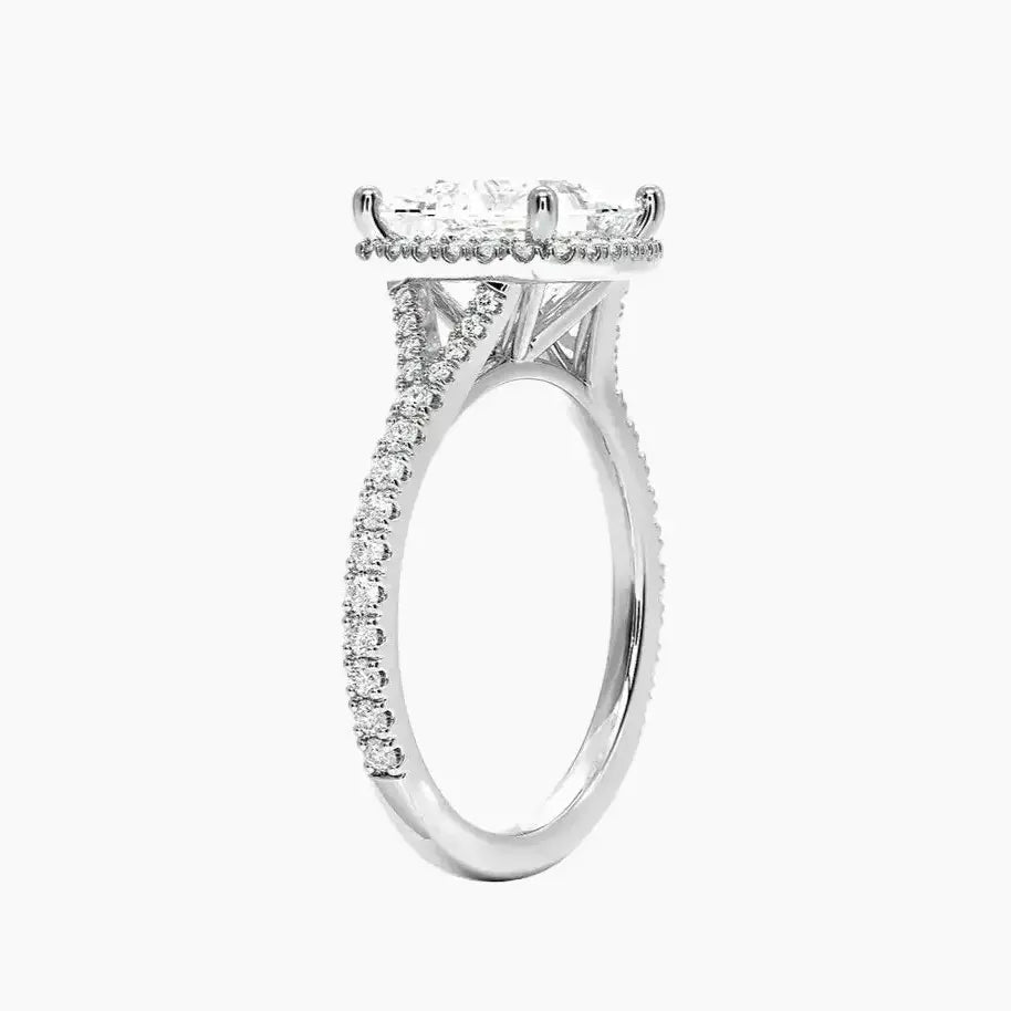 OBSER509 - Lysandra Halo Princess engagement ring setting view 2