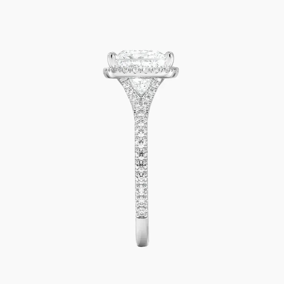 OBSER509 - Lysandra Halo Princess engagement ring setting view 3