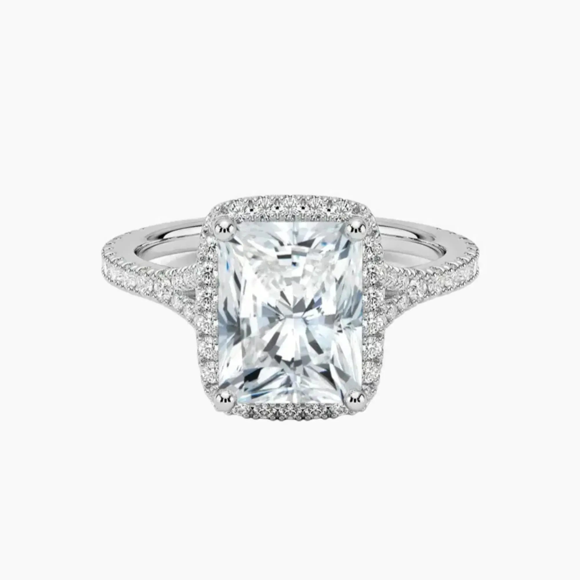 OBSER171 - Lysandra Halo Radiant engagement ring setting view 1