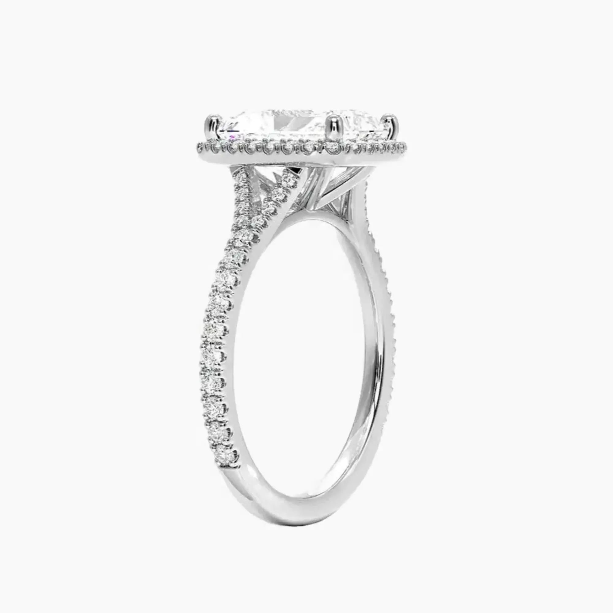 OBSER171 - Lysandra Halo Radiant engagement ring setting view 2