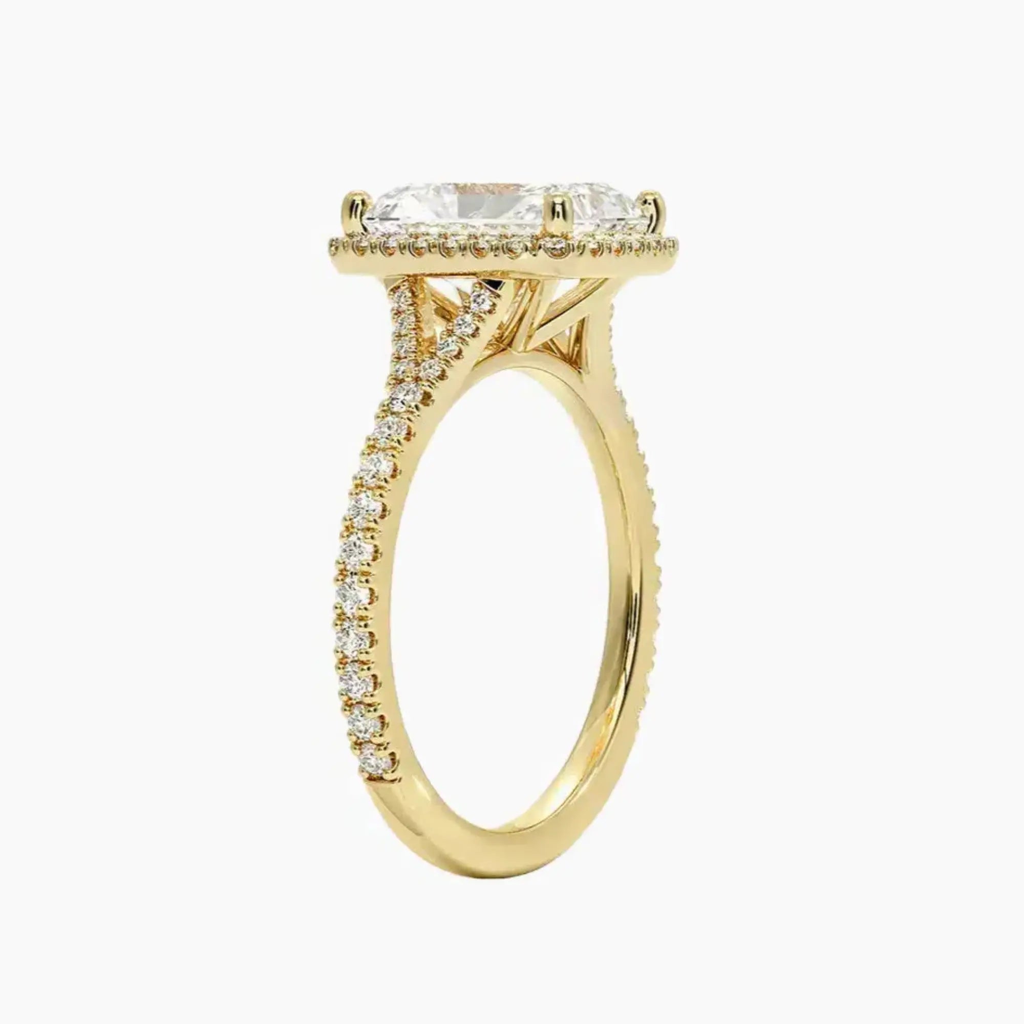OBSER171 - Lysandra Halo Radiant engagement ring setting view 8
