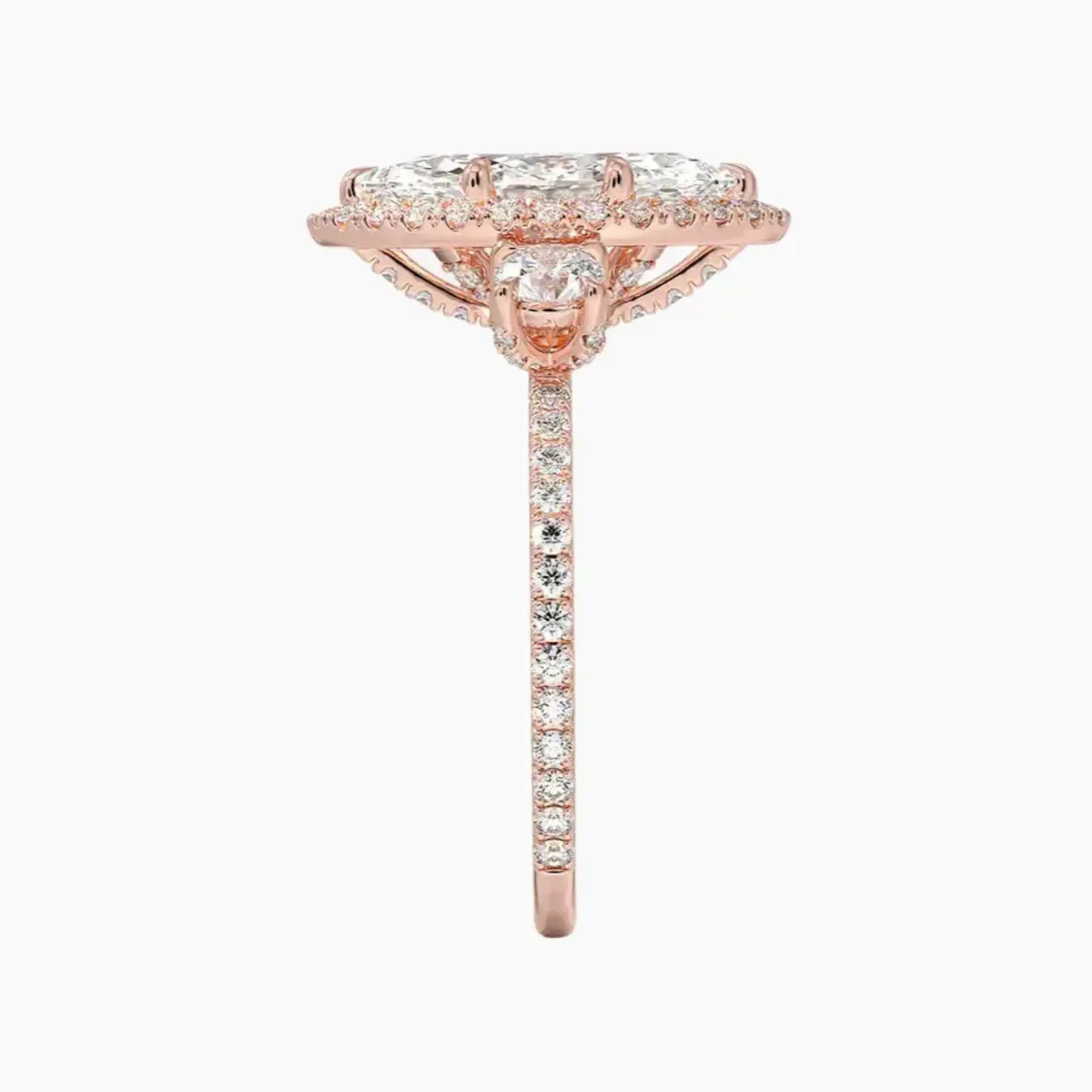 OBSER182 - Brielle Three Stone Marquise Halo engagement ring setting view 6