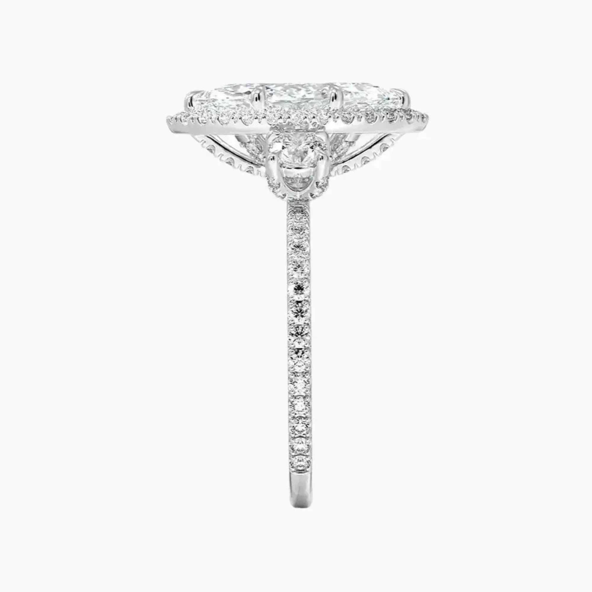 OBSER182 - Brielle Three Stone Marquise Halo engagement ring setting view 3