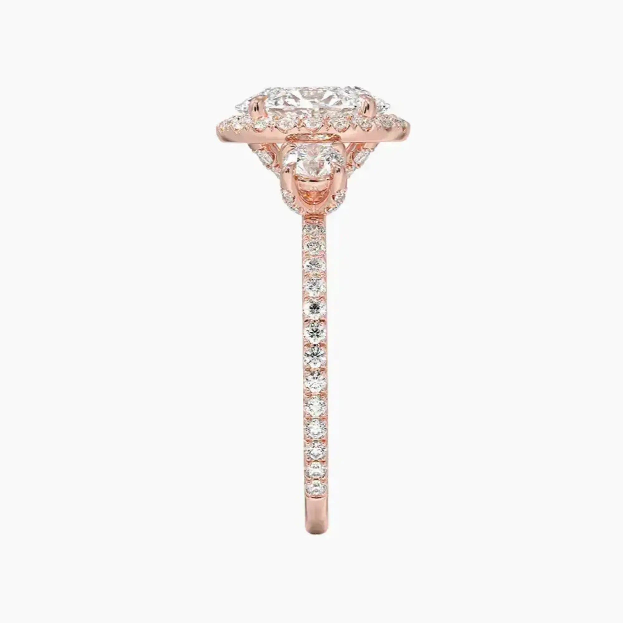 OBSER586 - Brielle Three Stone Oval Halo engagement ring setting view 6