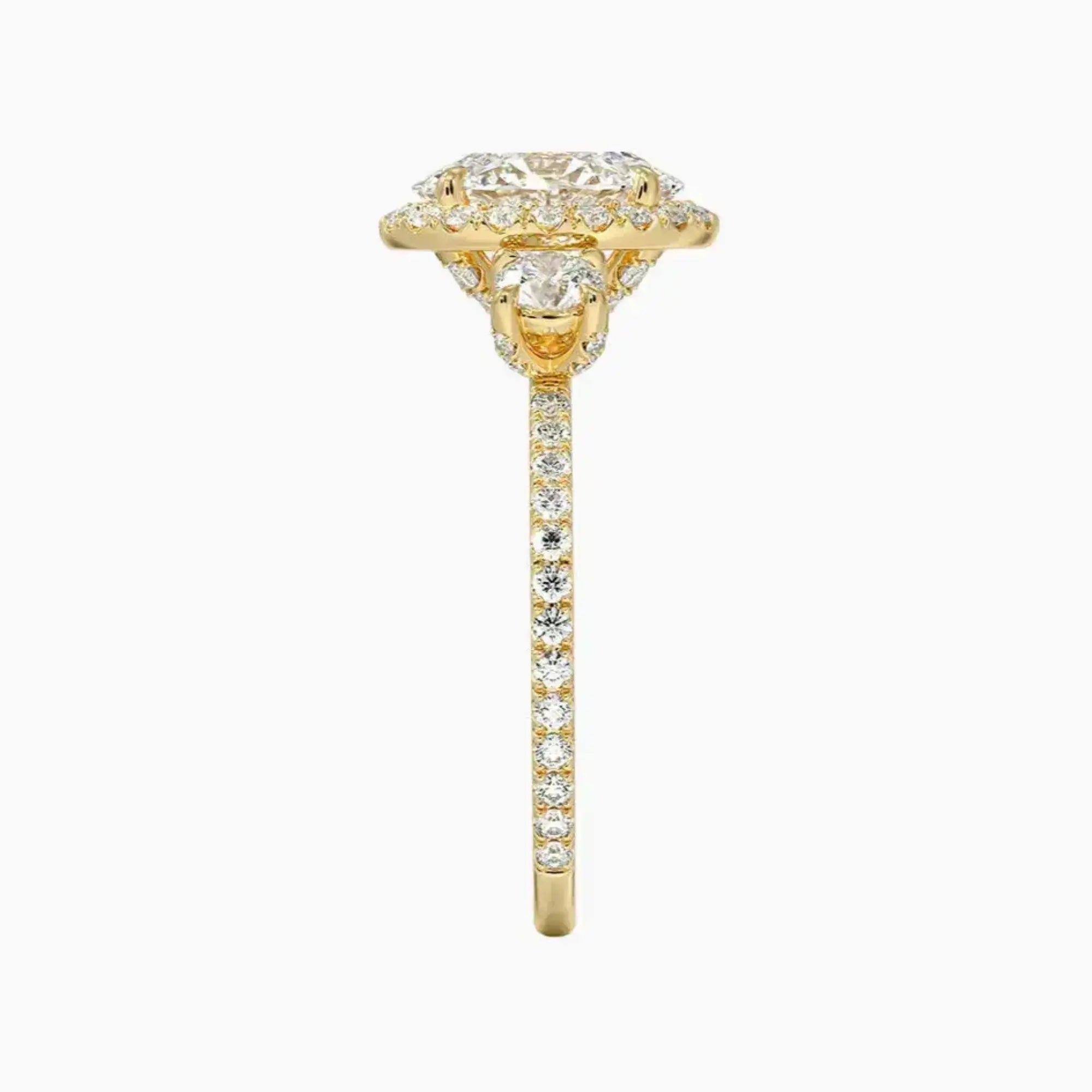 OBSER586 - Brielle Three Stone Oval Halo engagement ring setting view 9