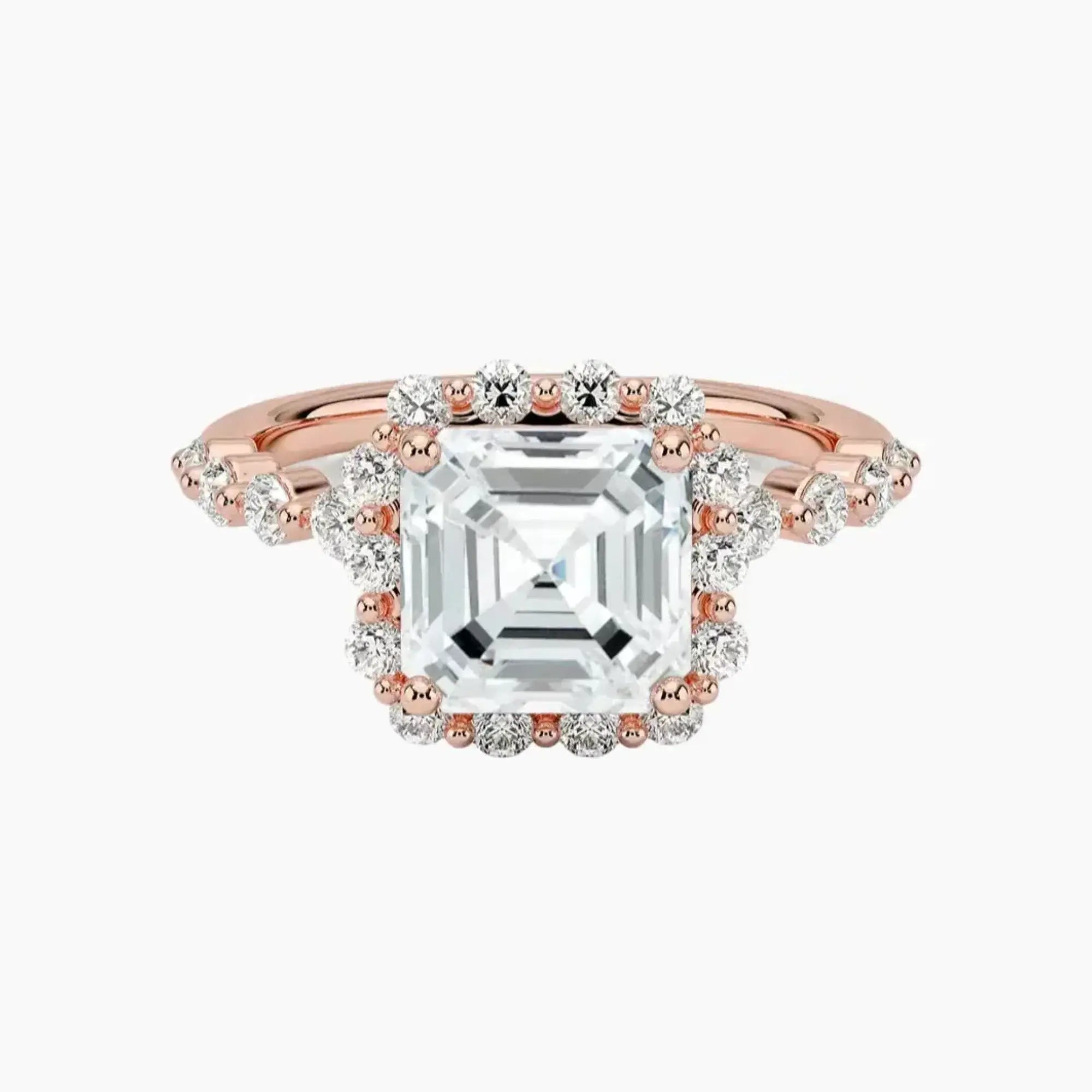 OBSER412 - Anthea Halo Asscher engagement ring setting view 4