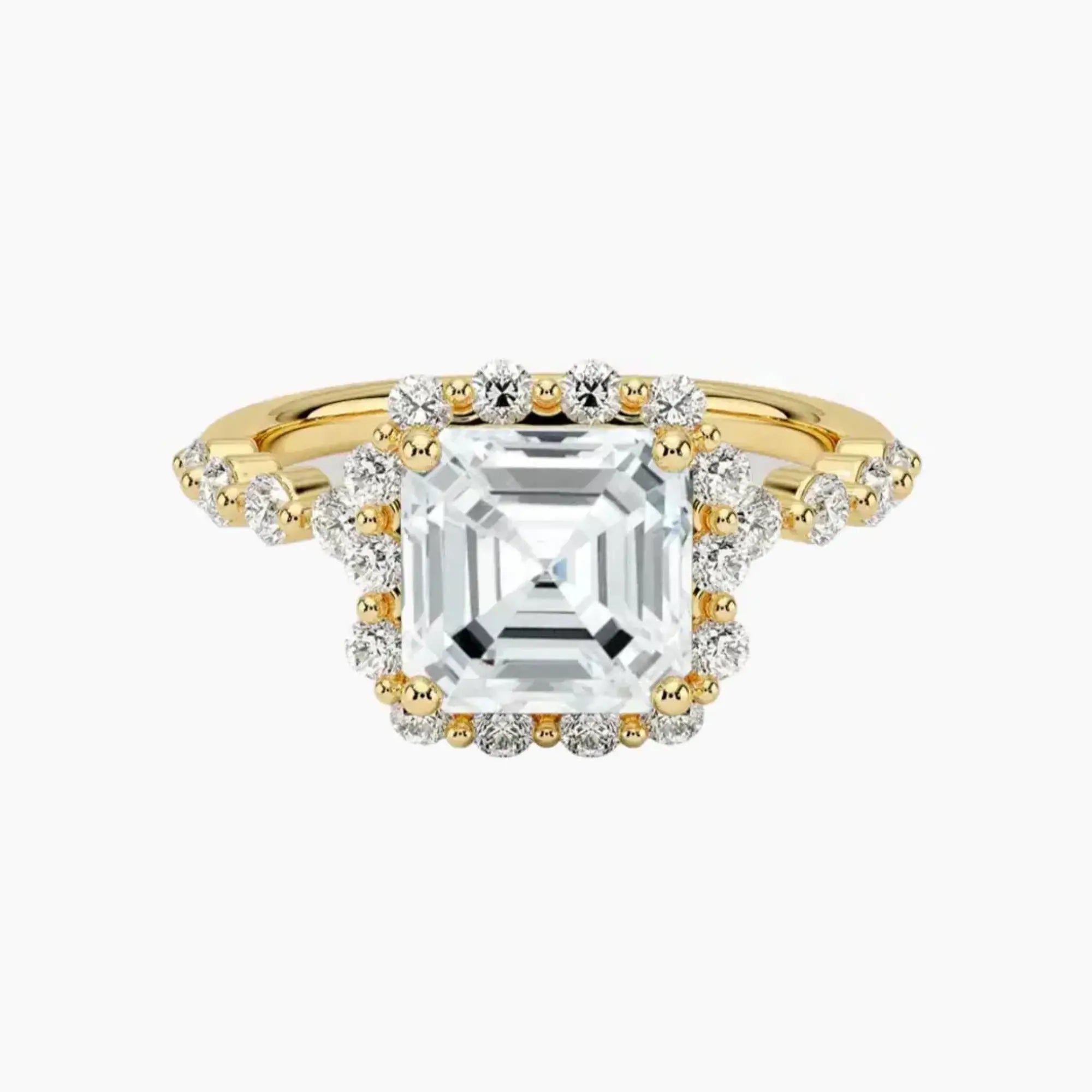 OBSER412 - Anthea Halo Asscher engagement ring setting view 7