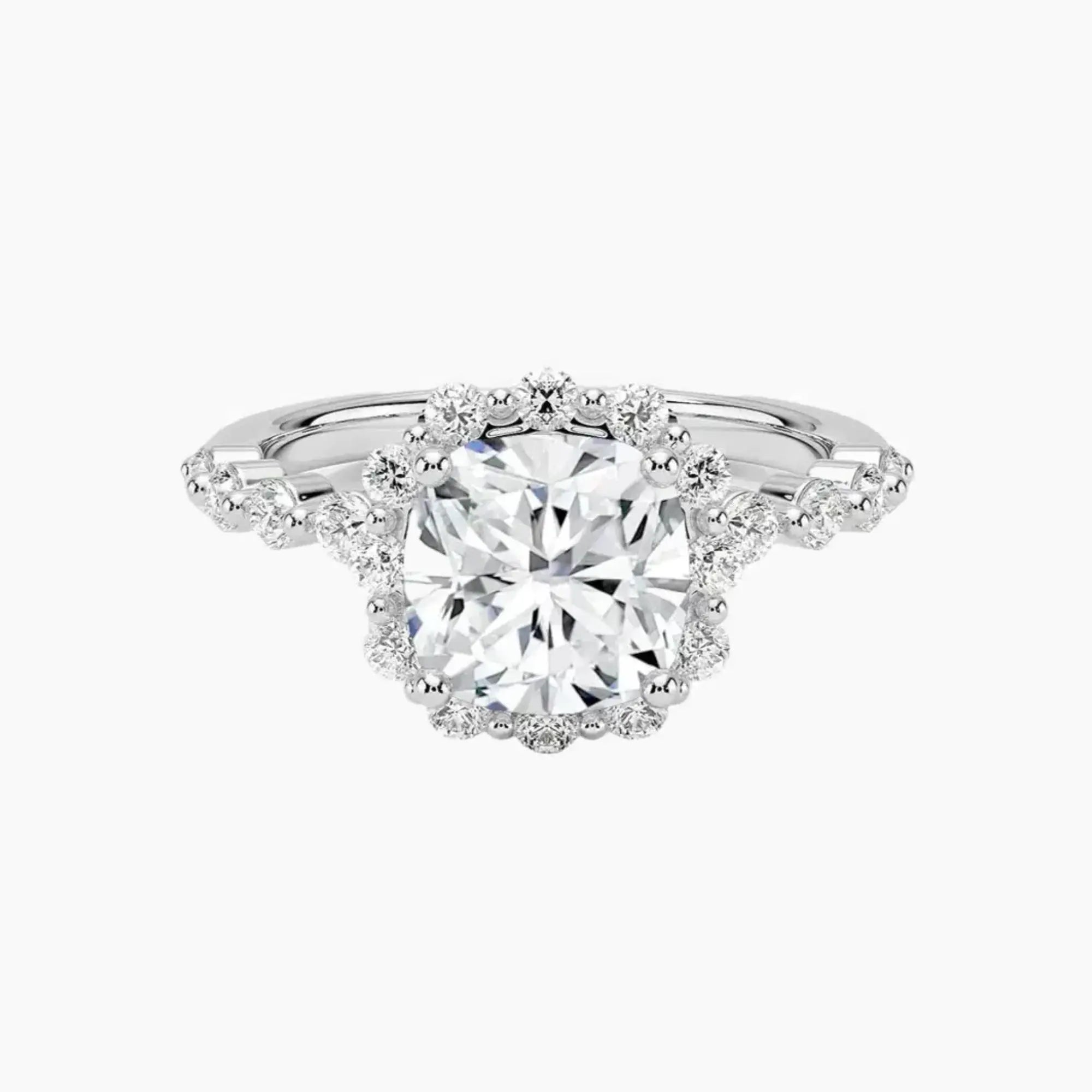OBSER417 - Anthea Halo Cushion engagement ring setting view 1