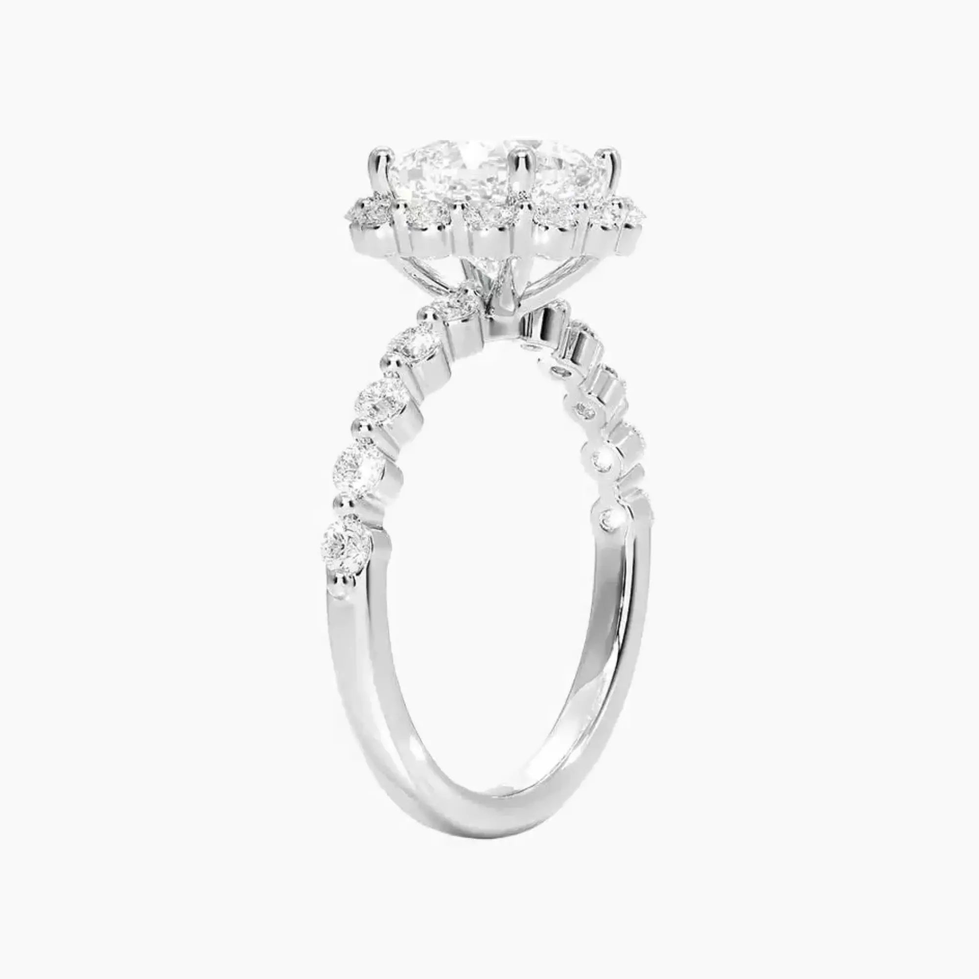 OBSER417 - Anthea Halo Cushion engagement ring setting view 2
