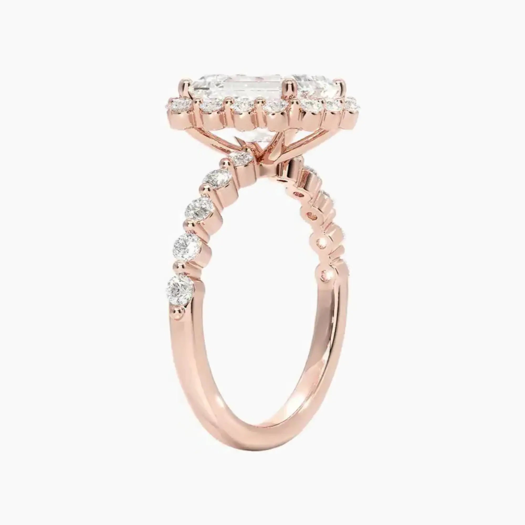 OBSER414 - Anthea Halo Emerald engagement ring setting view 5