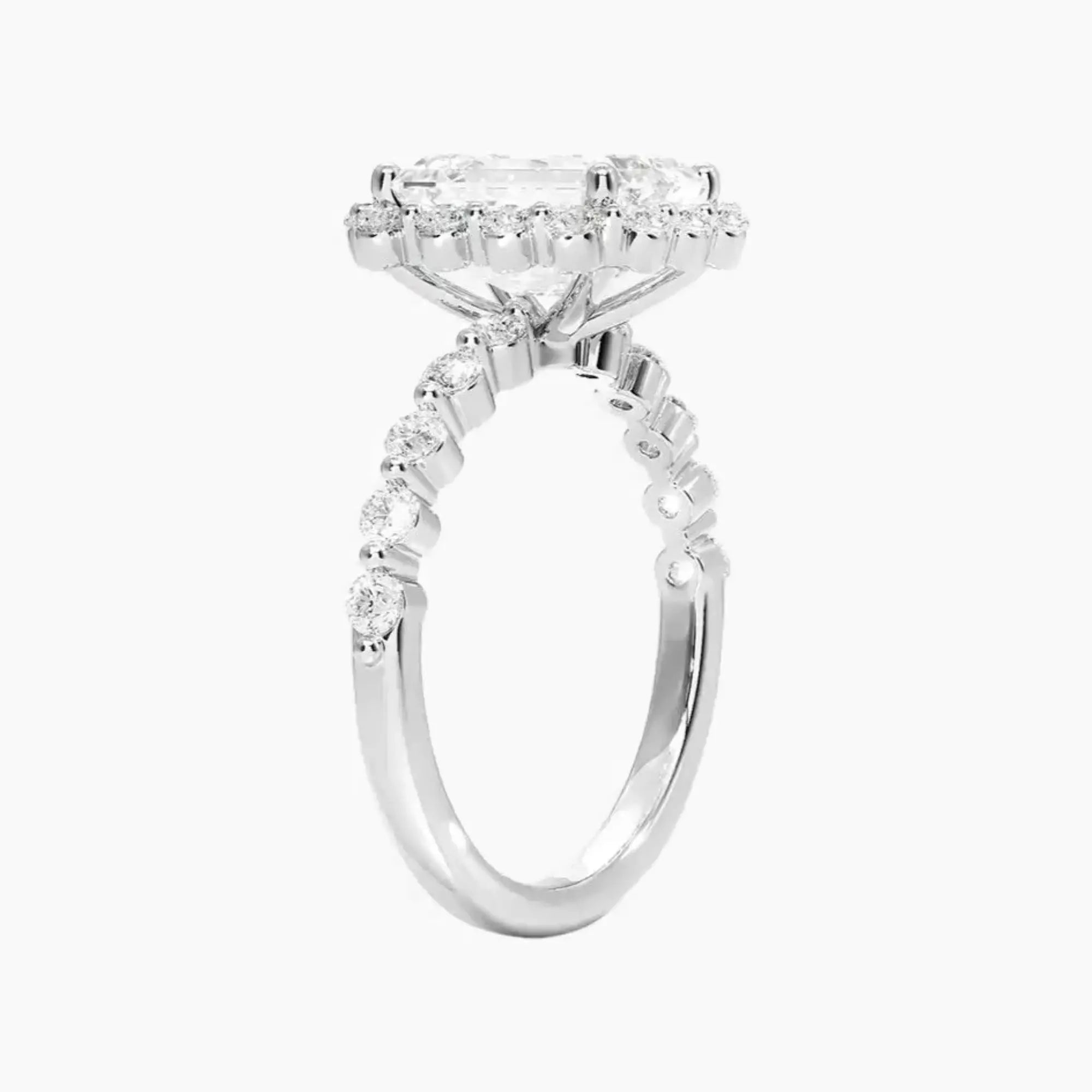 OBSER414 - Anthea Halo Emerald engagement ring setting view 2