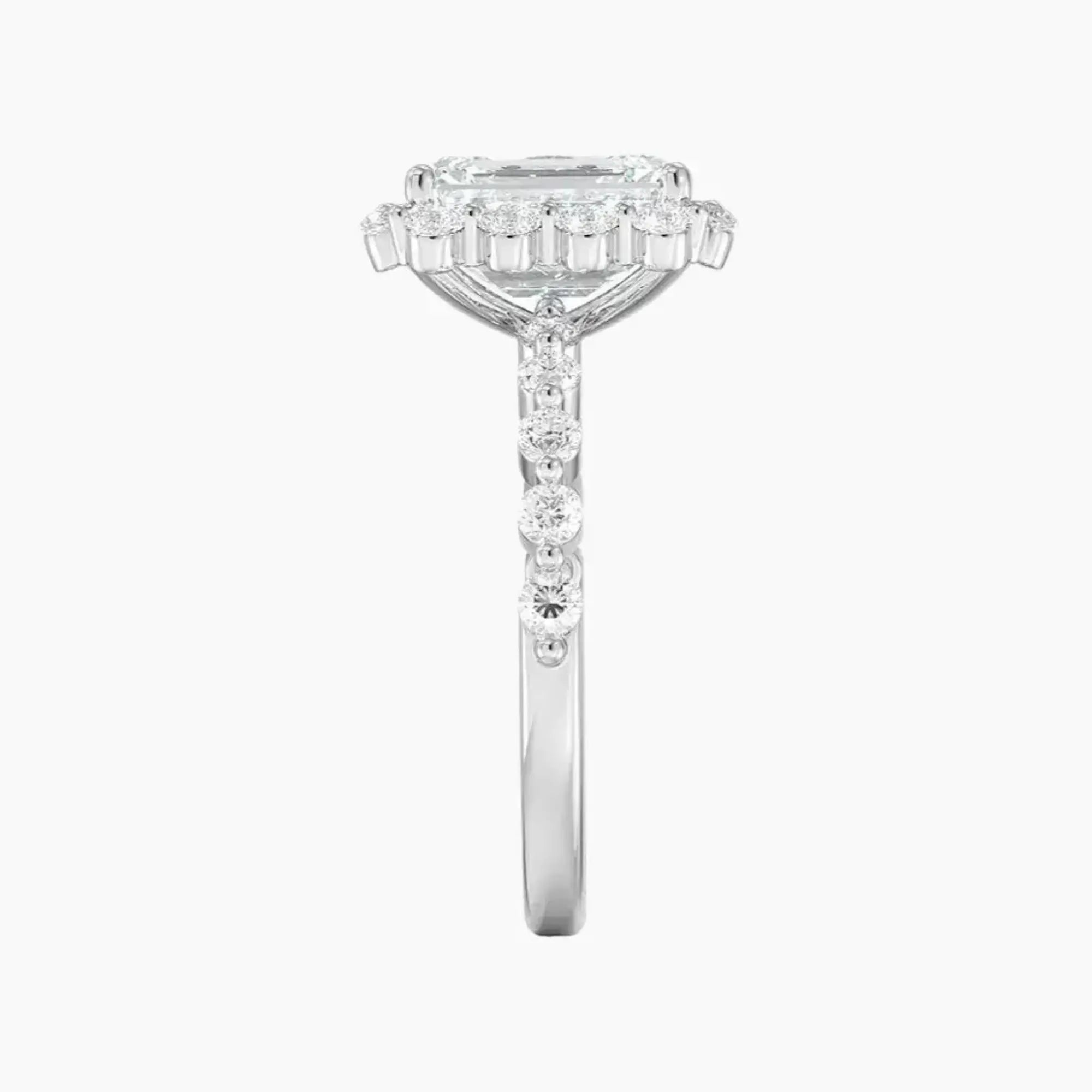 OBSER414 - Anthea Halo Emerald engagement ring setting view 3