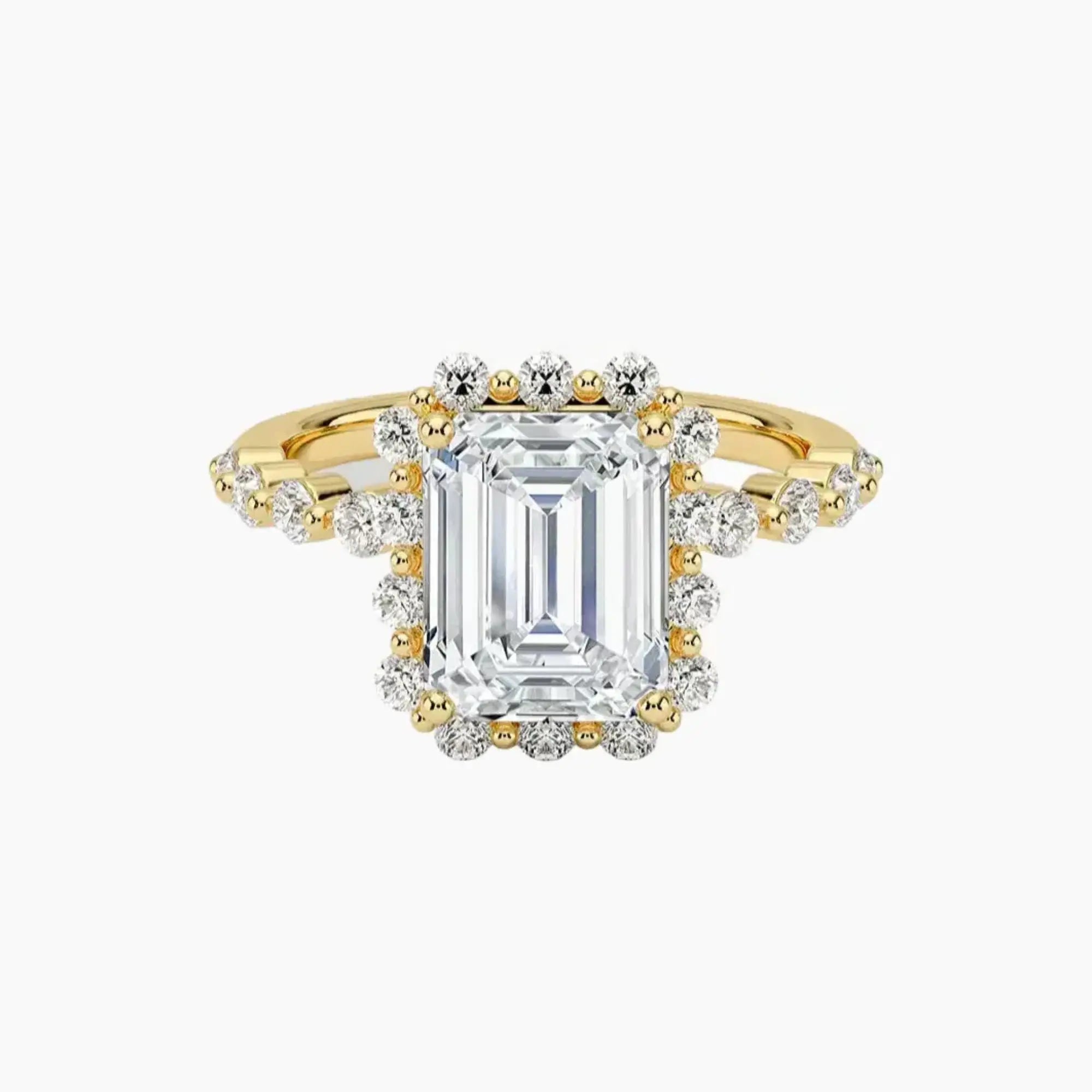 OBSER414 - Anthea Halo Emerald engagement ring setting view 7