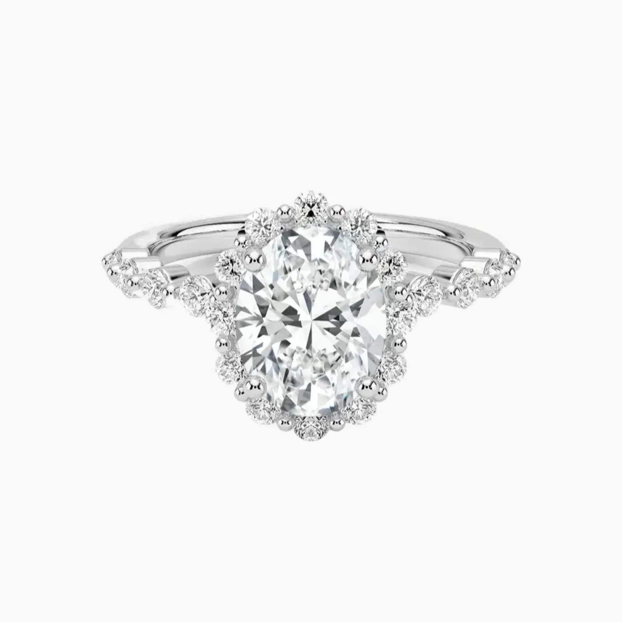 OBSER418 - Anthea Halo Oval engagement ring setting view 1