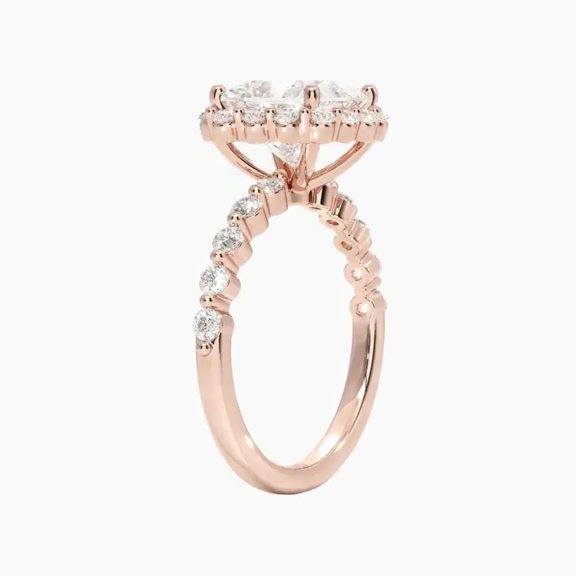 OBSER415 - Anthea Halo Princess engagement ring setting view 5