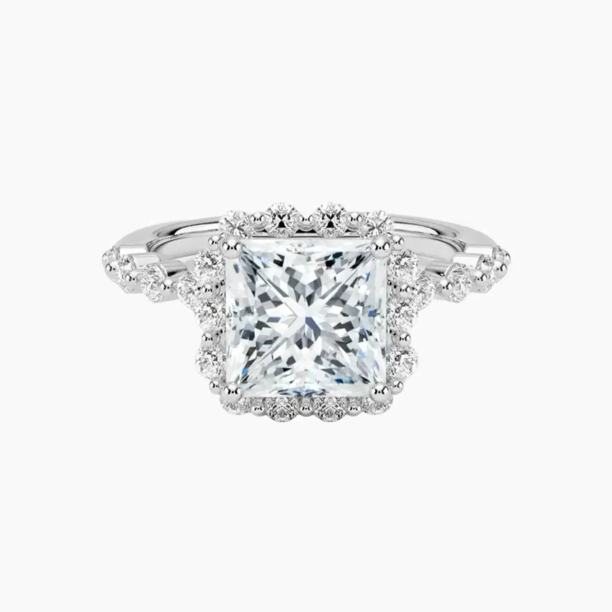 OBSER415 - Anthea Halo Princess engagement ring setting view 1