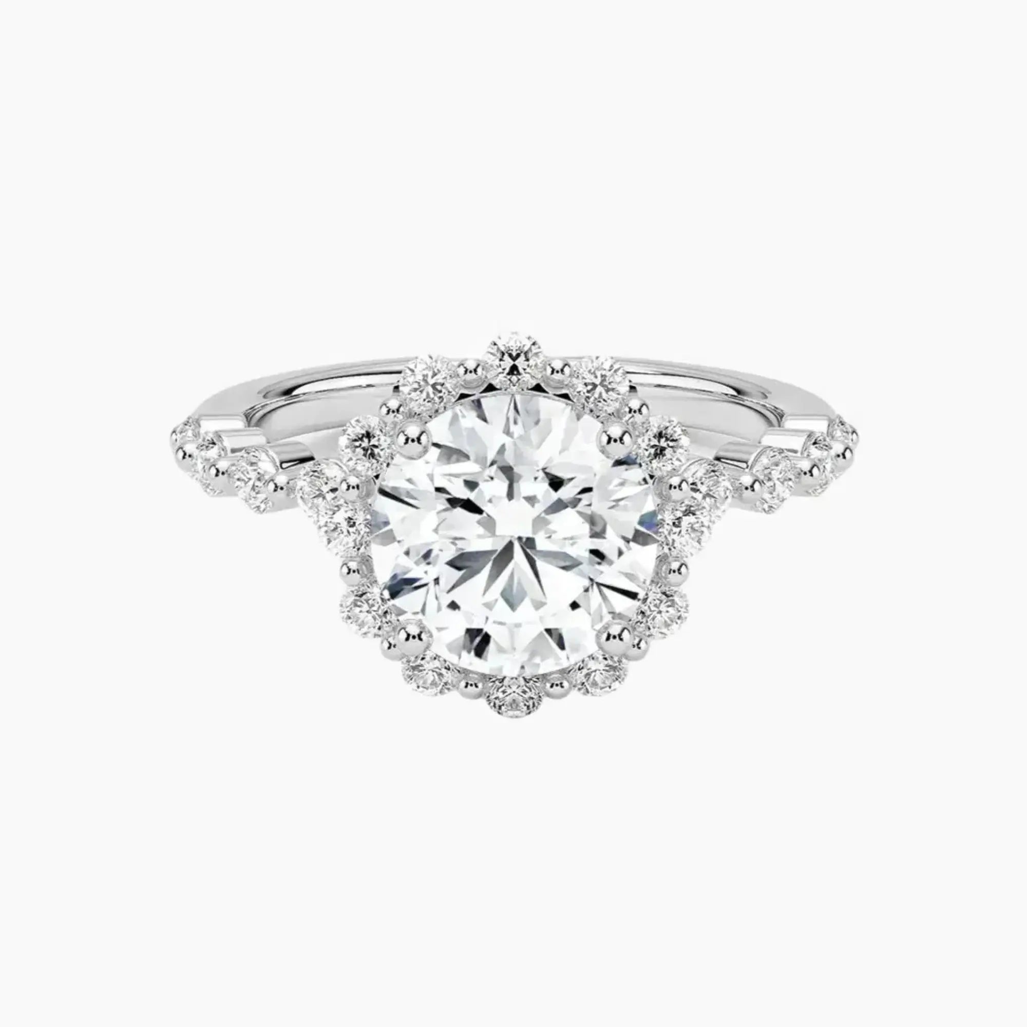 OBSER419 - Anthea Halo Round engagement ring setting view 1