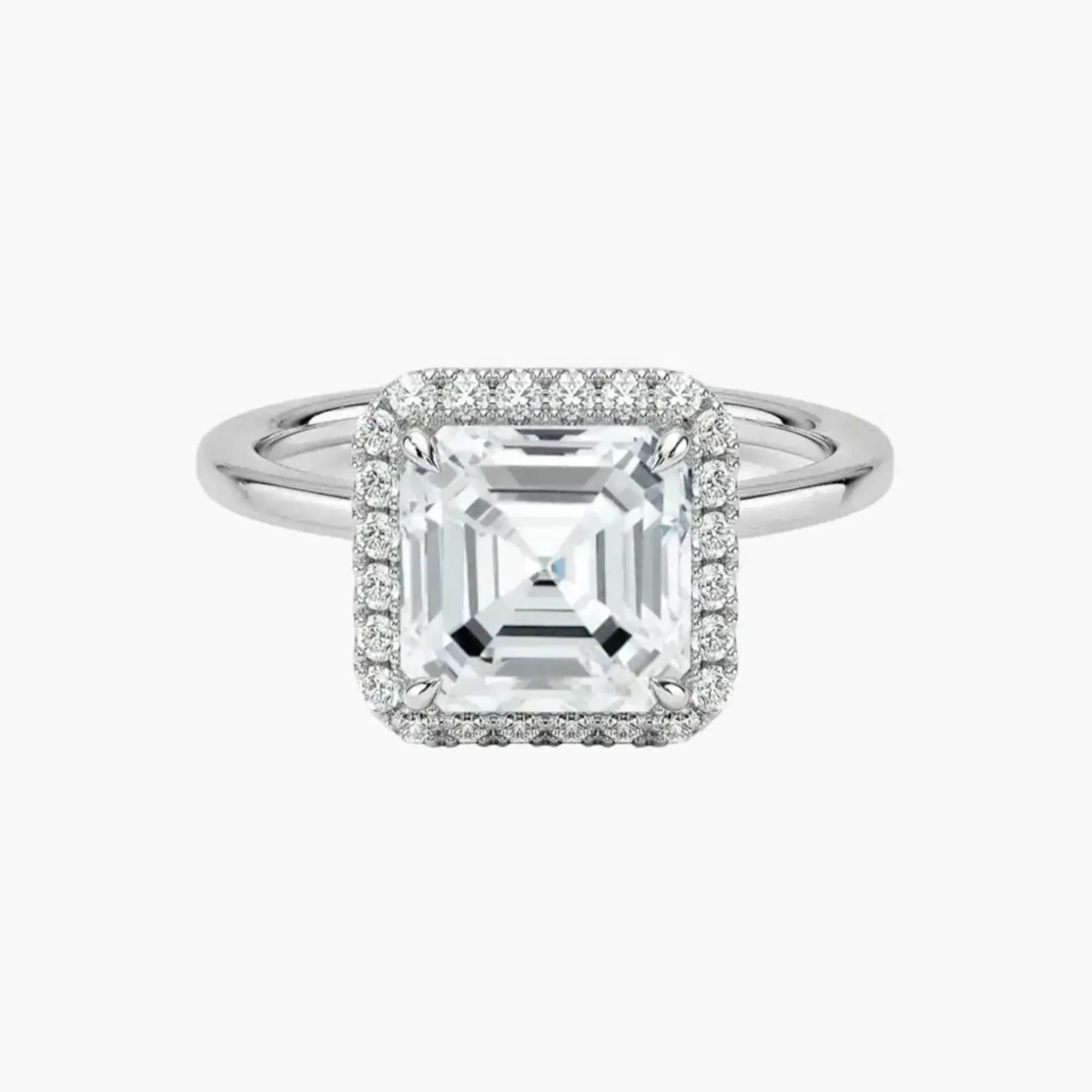 OBSER520 - Cassiopeia Halo Asscher engagement ring setting view 1