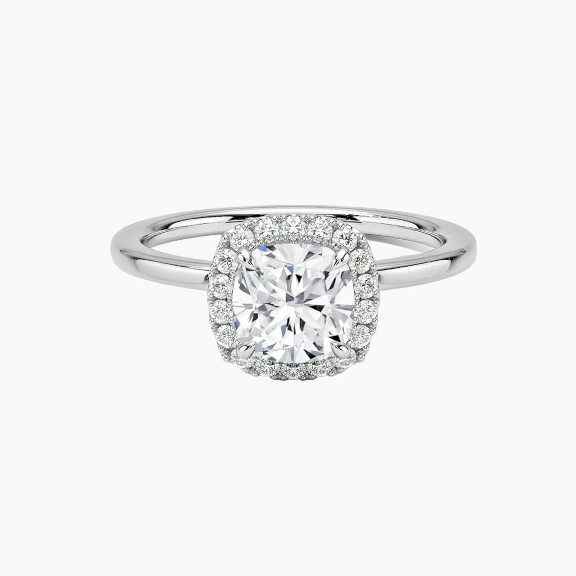 OBSER525 - Cassiopeia Halo Cushion engagement ring setting view 1