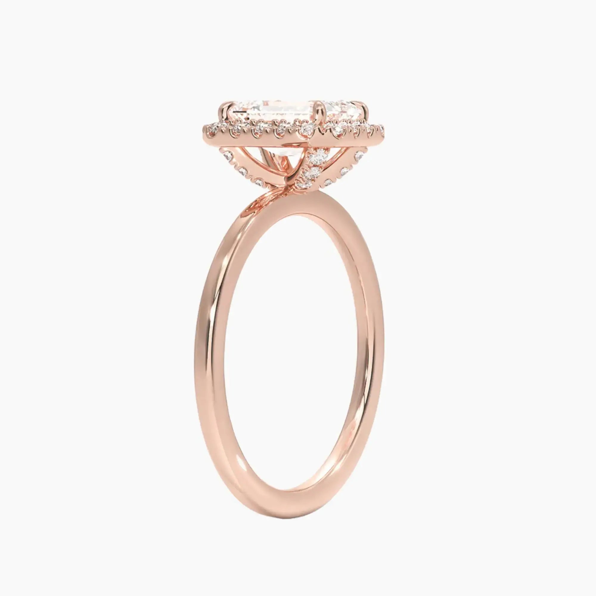 OBSER522 - Cassiopeia Halo Emerald engagement ring setting view 5