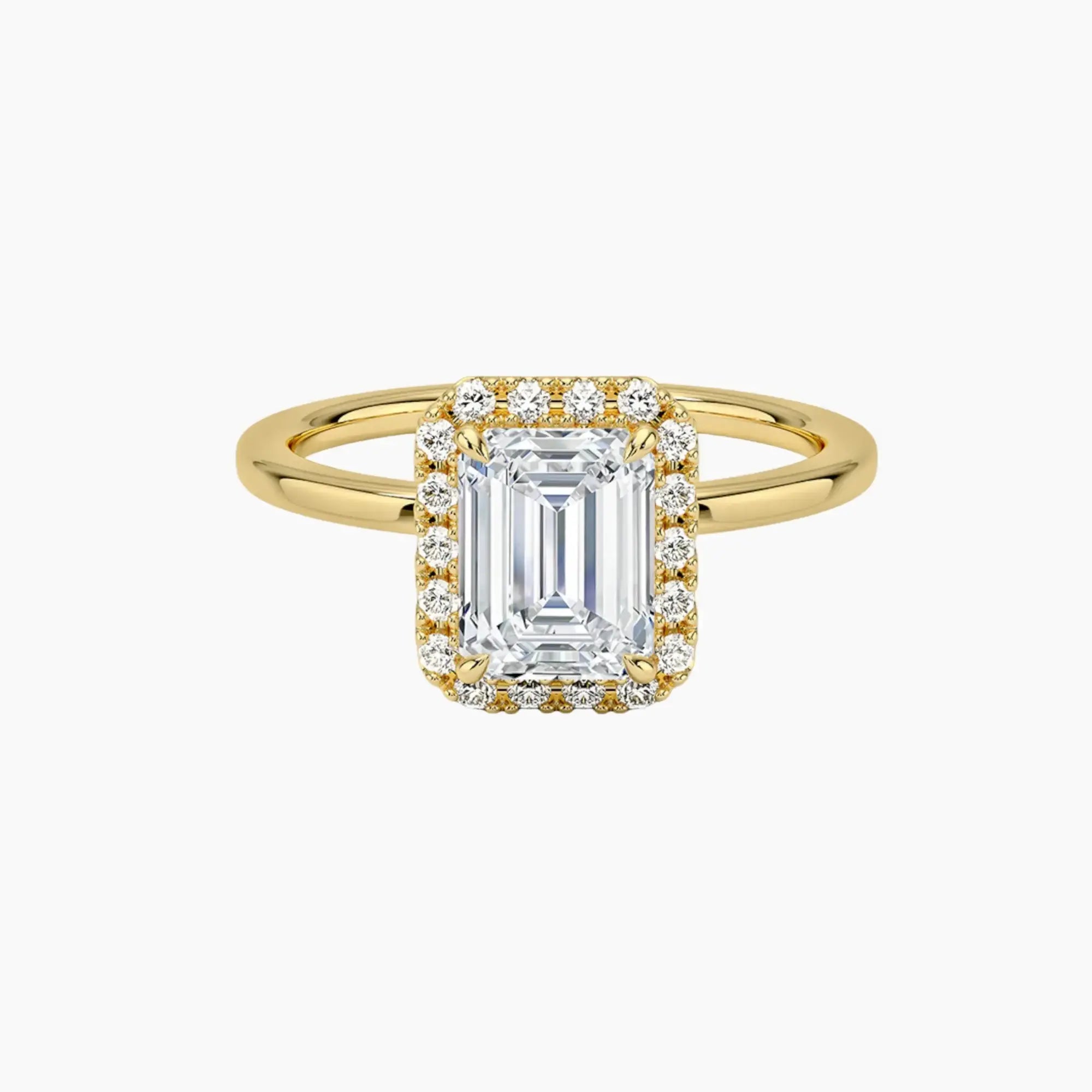 OBSER522 - Cassiopeia Halo Emerald engagement ring setting view 7