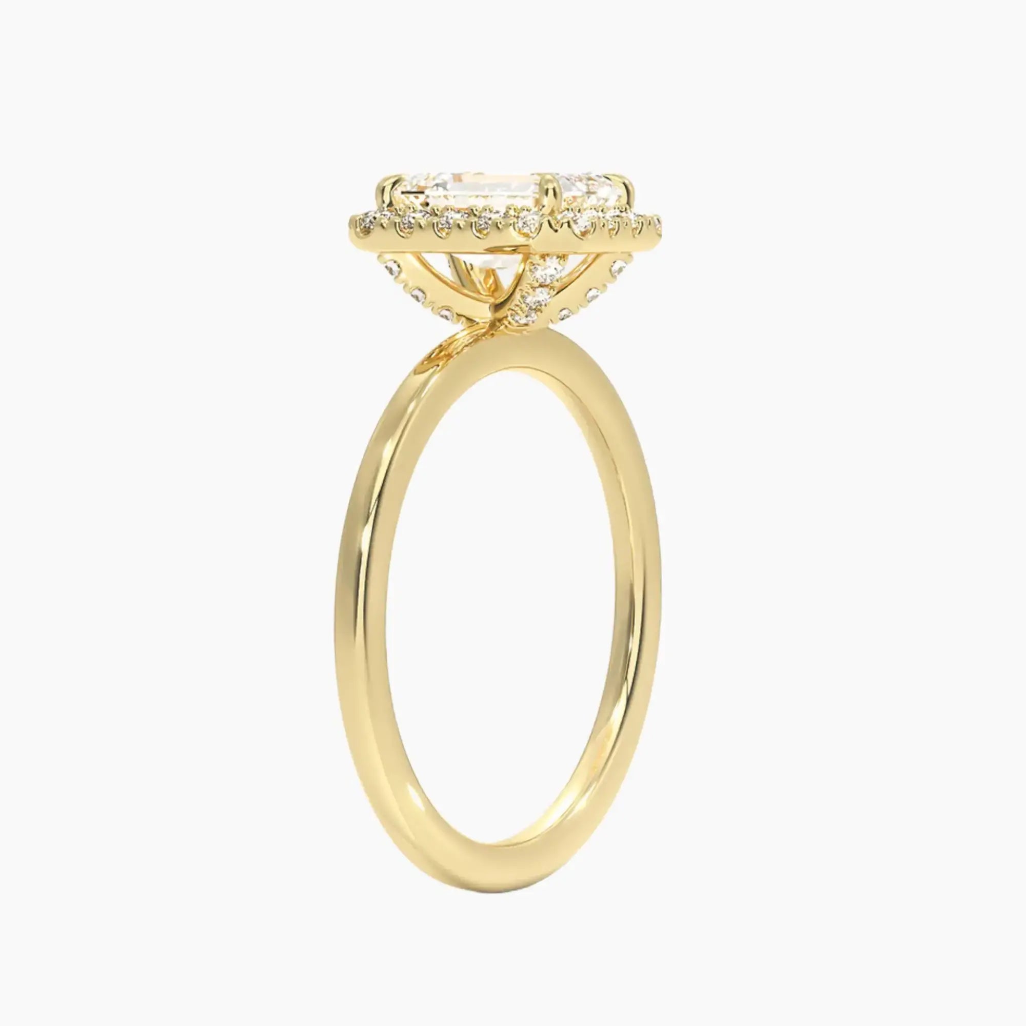 OBSER522 - Cassiopeia Halo Emerald engagement ring setting view 8