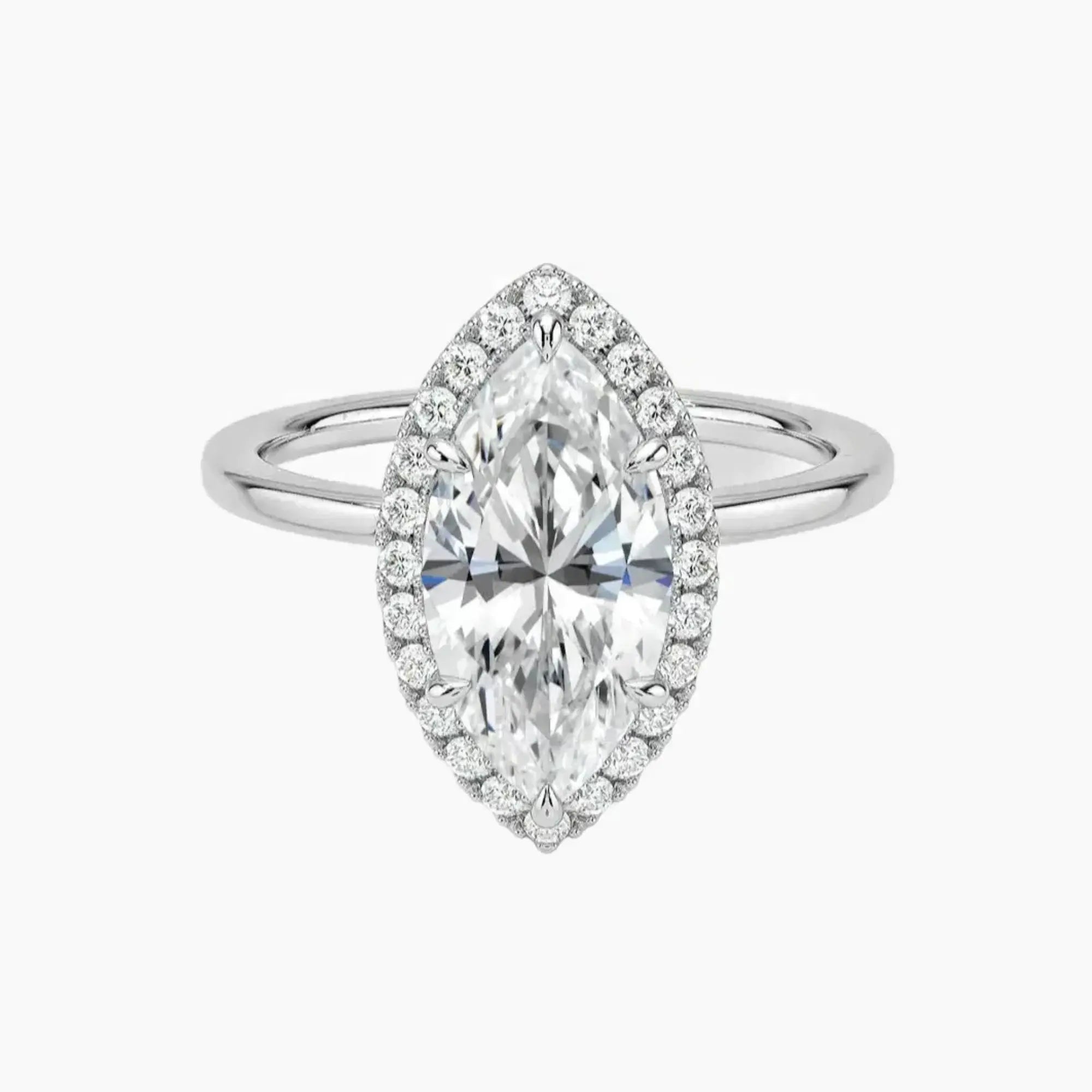 OBSER521 - Cassiopeia Halo Marquise engagement ring setting view 1