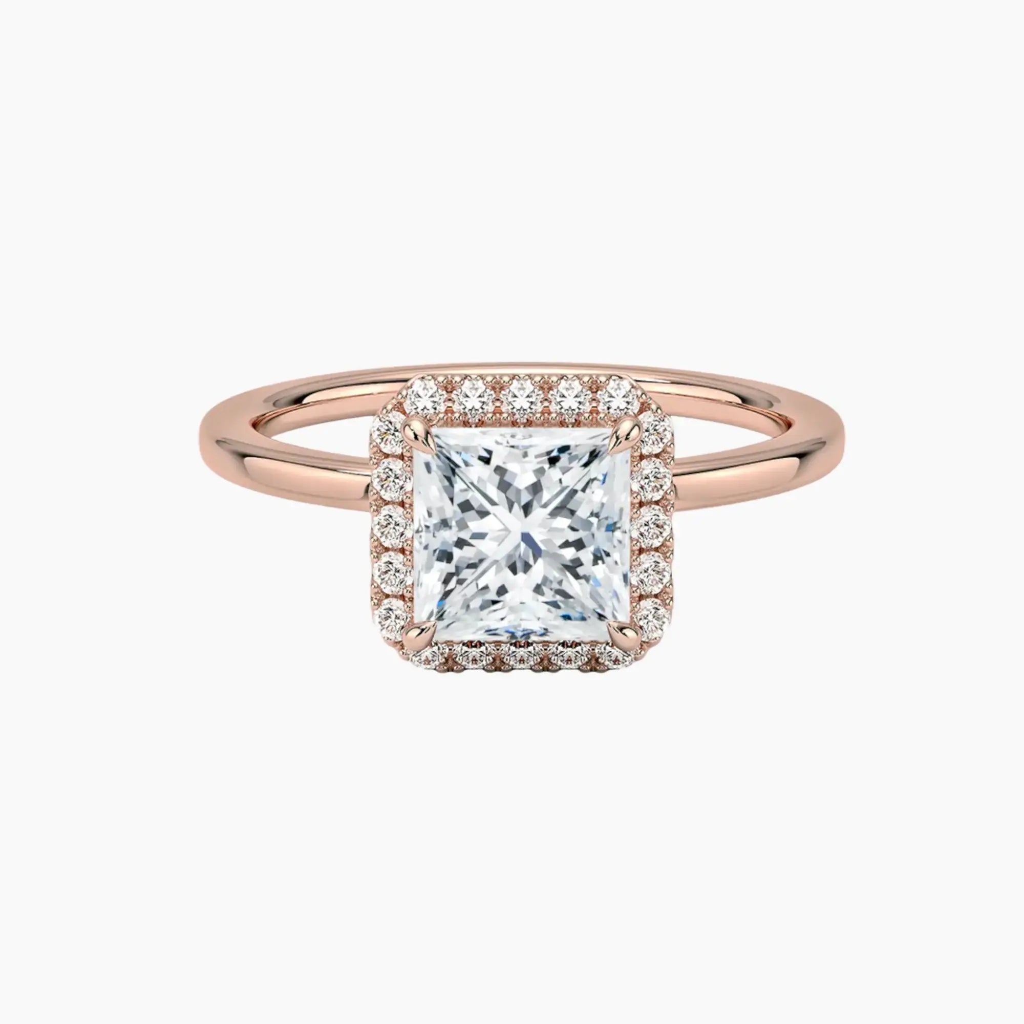 OBSER523 - Cassiopeia Halo Princess engagement ring setting view 4