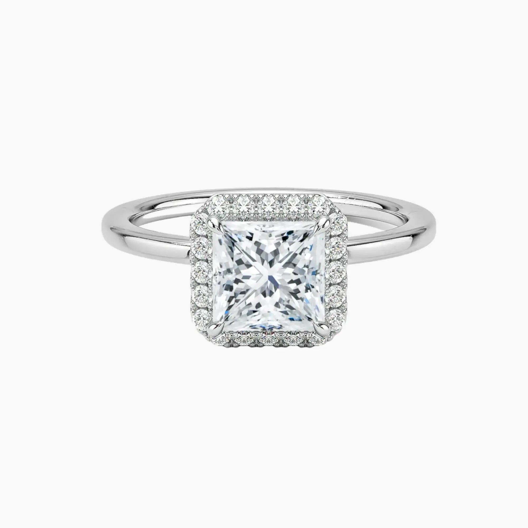 OBSER523 - Cassiopeia Halo Princess engagement ring setting view 1